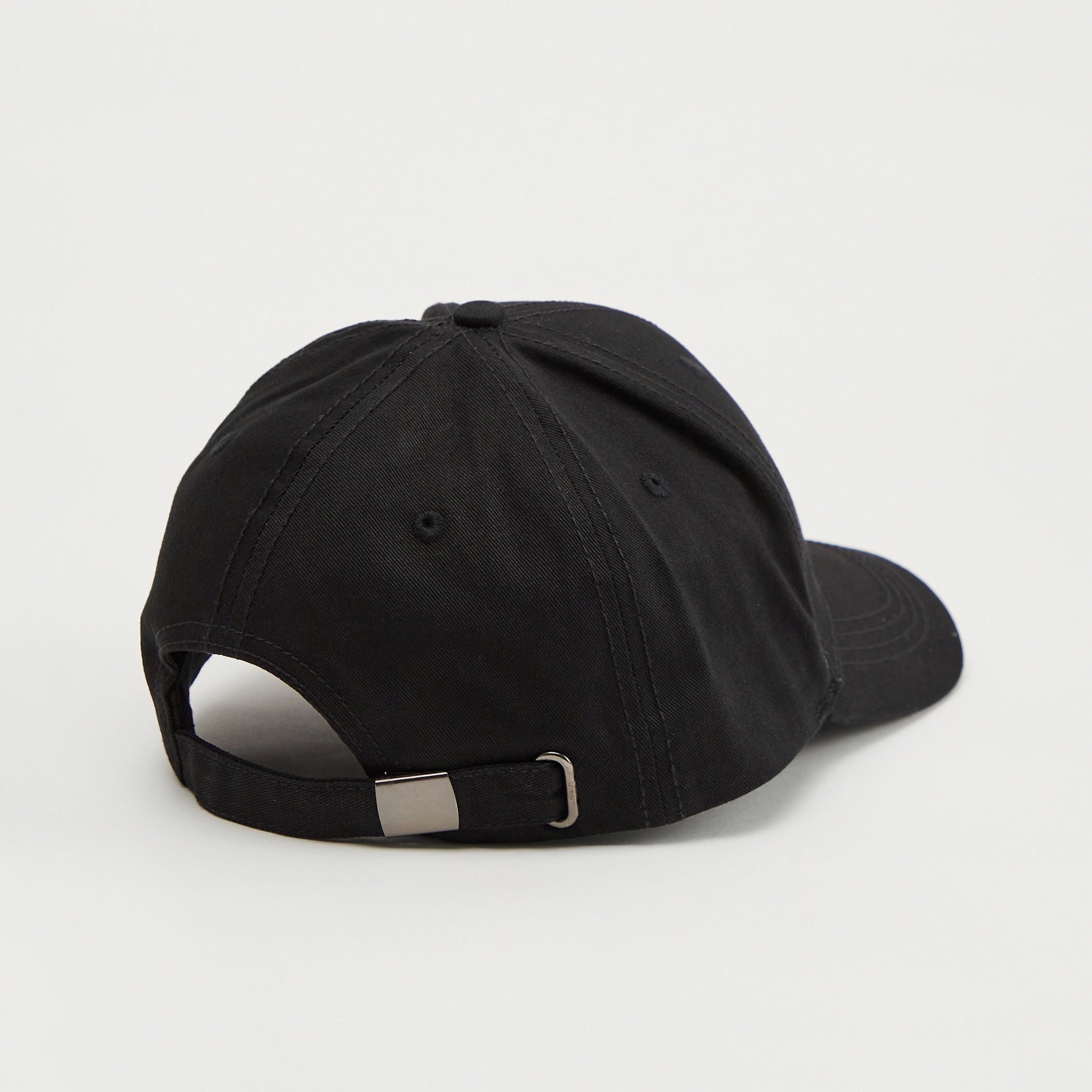 Embossed Print Cap with Plate Buckle Closure and Eyelets-men-caps-image-4