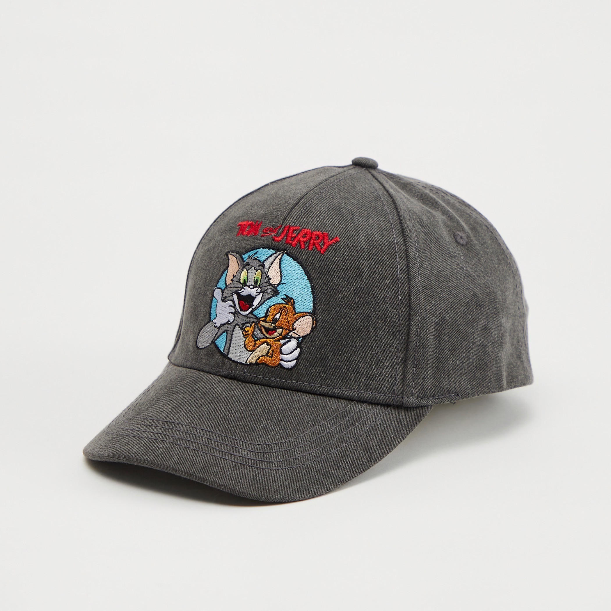 Tom and Jerry Embroidered Cap with Buckled Strap Closure-men-caps-image-1