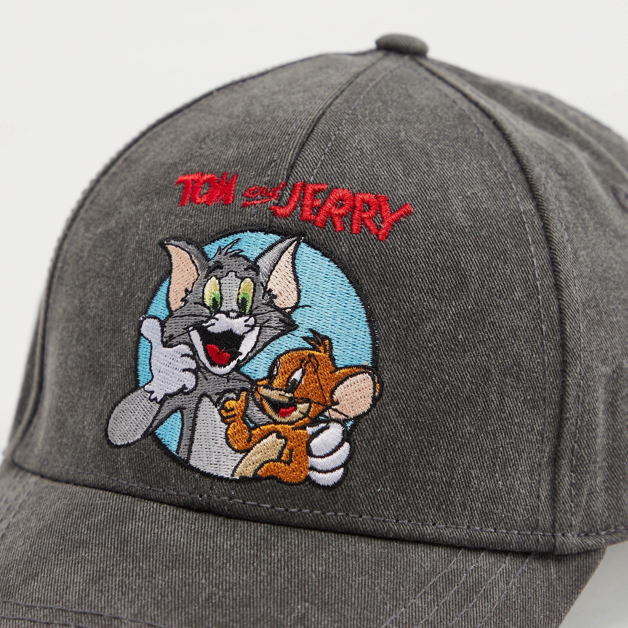 Tom and Jerry Embroidered Cap with Buckled Strap Closure-men-caps-image-2