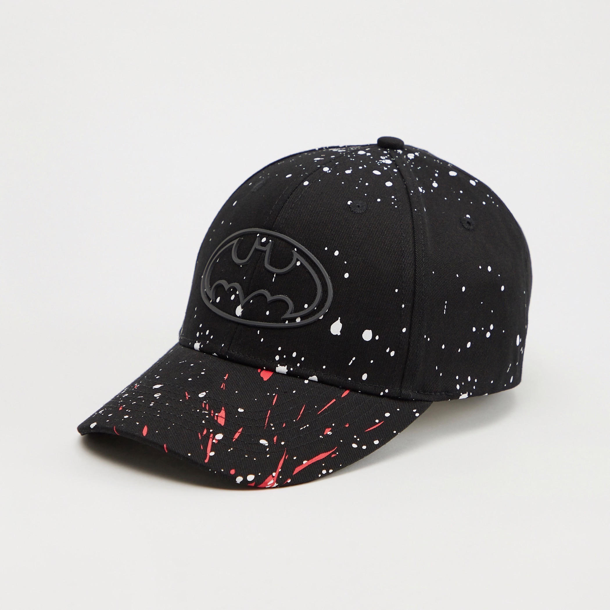 Batman Logo Print Cap with Hook and Loop Strap Closure-men-caps-image-1