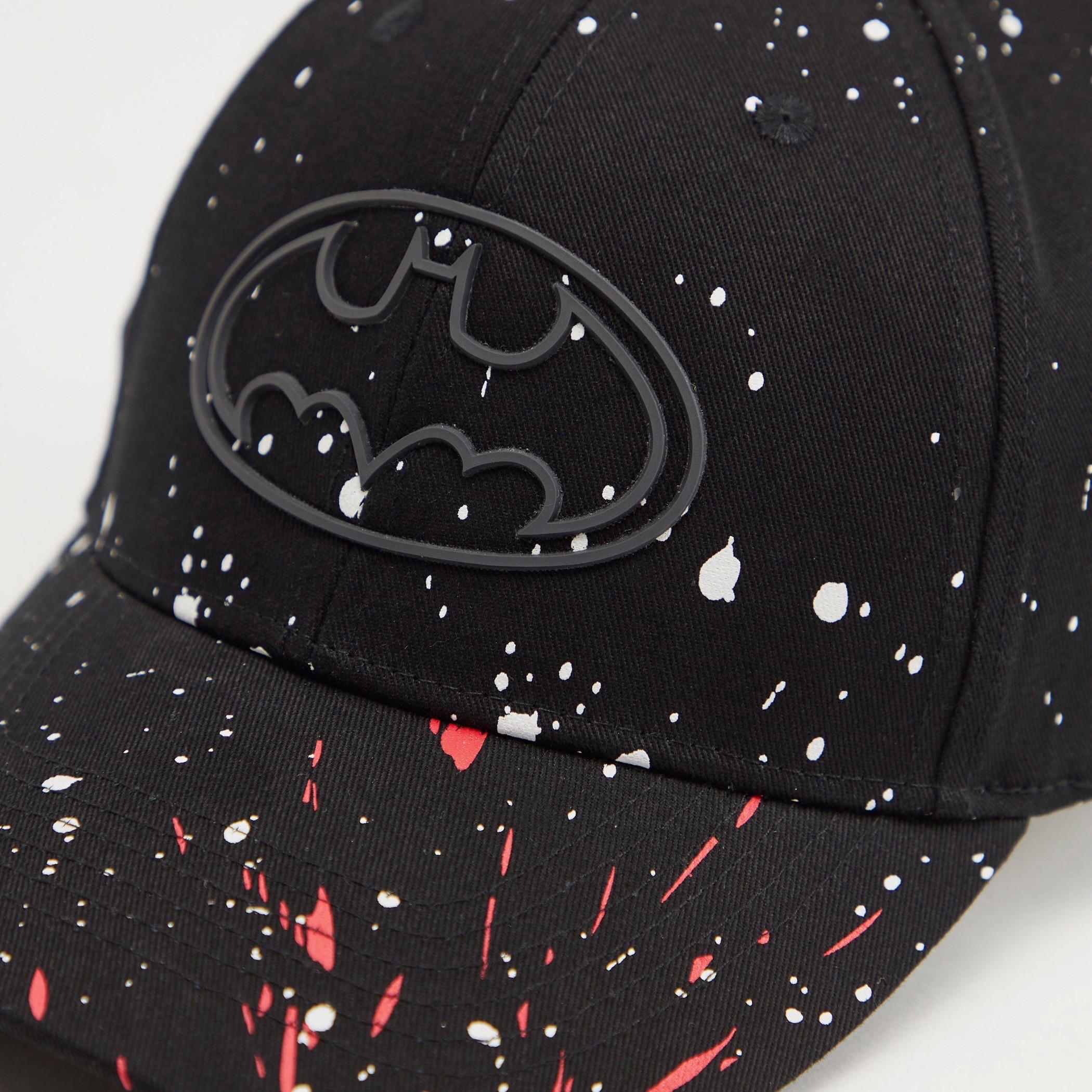 Batman Logo Print Cap with Hook and Loop Strap Closure-men-caps-image-2