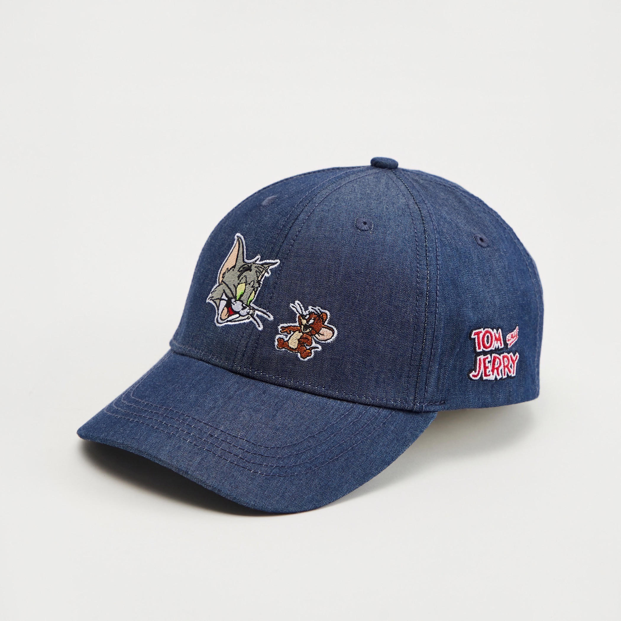 Tom and Jerry Embroidered Cap with Buckled Strap Closure-men-caps-image-1