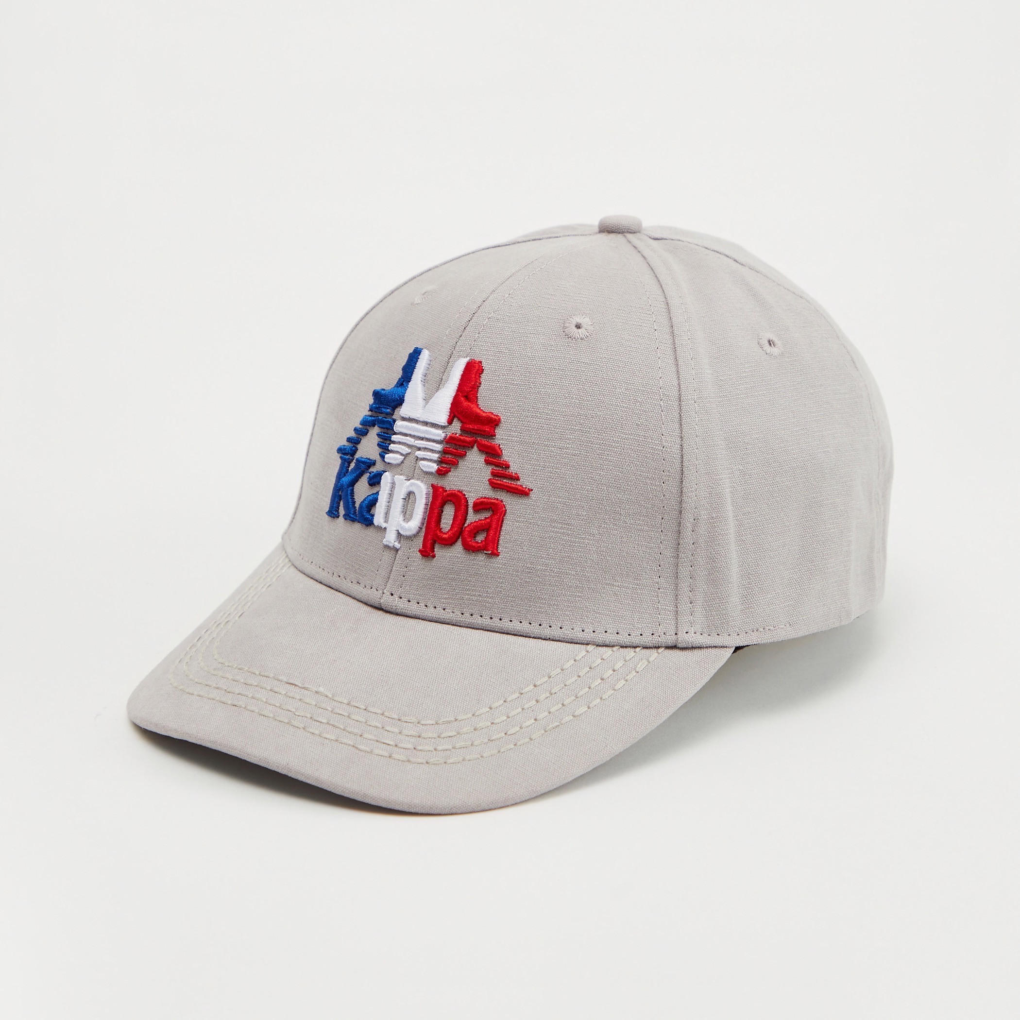 Kappa Embroidered Cap with and Hook and Loop Strap Closure-men-caps-image-1