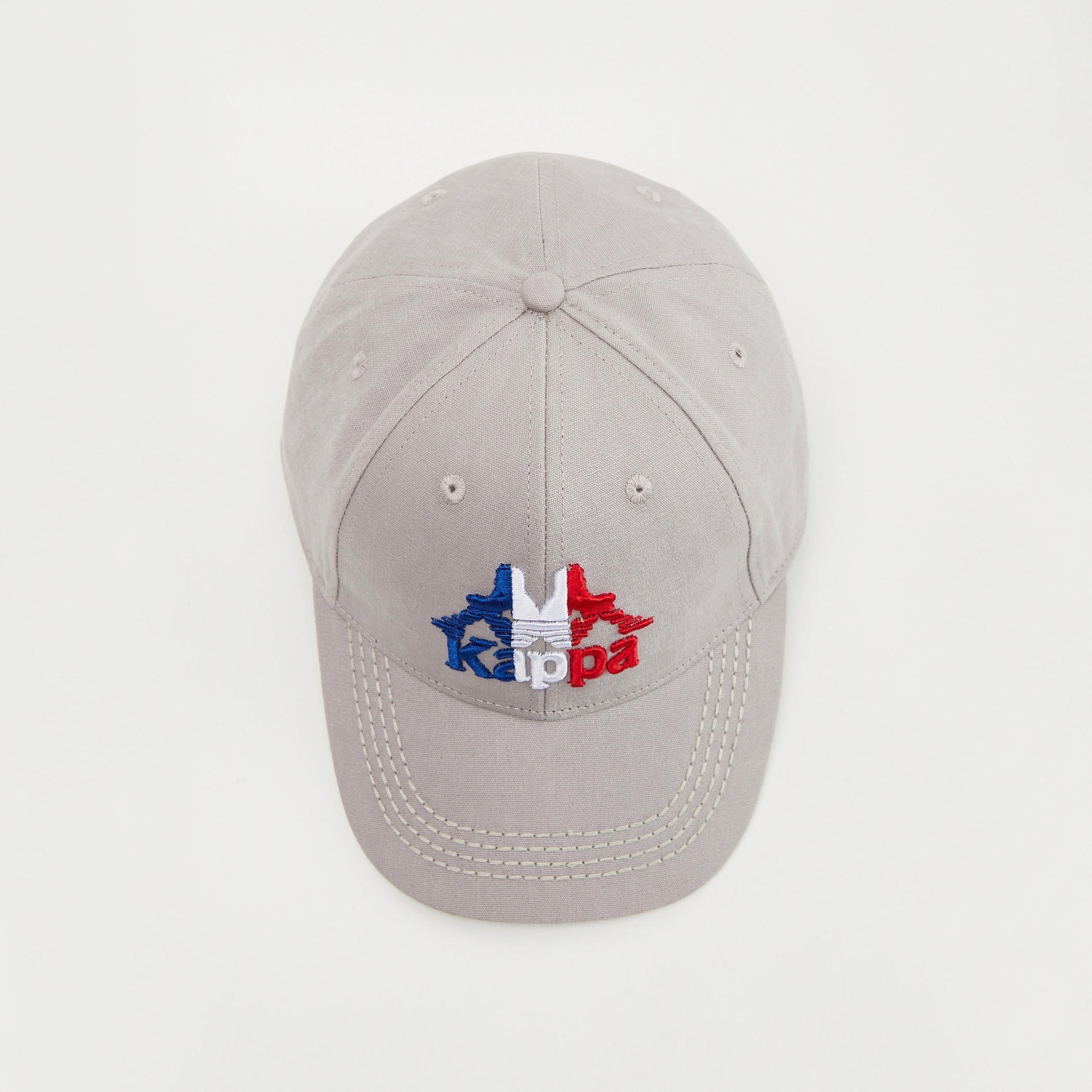 Kappa Embroidered Cap with and Hook and Loop Strap Closure-men-caps-image-3