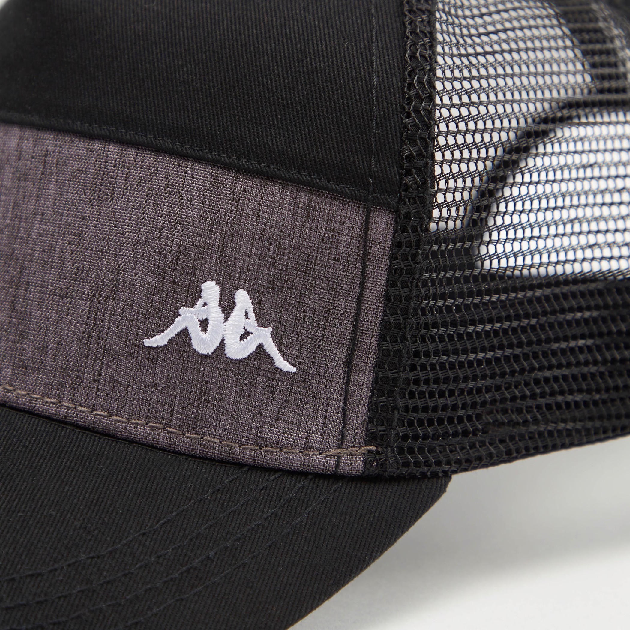 Kappa Embroidered Cap with Mesh Panels and Clip-On Closure-men-caps-image-2