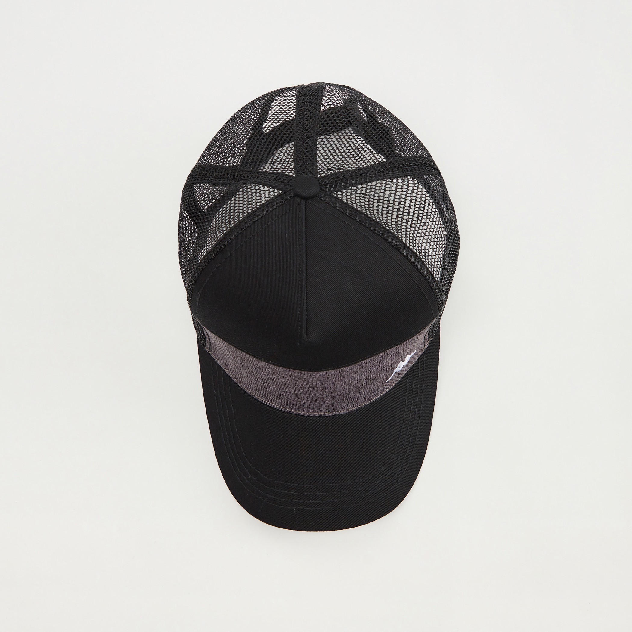 Kappa Embroidered Cap with Mesh Panels and Clip-On Closure-men-caps-image-3