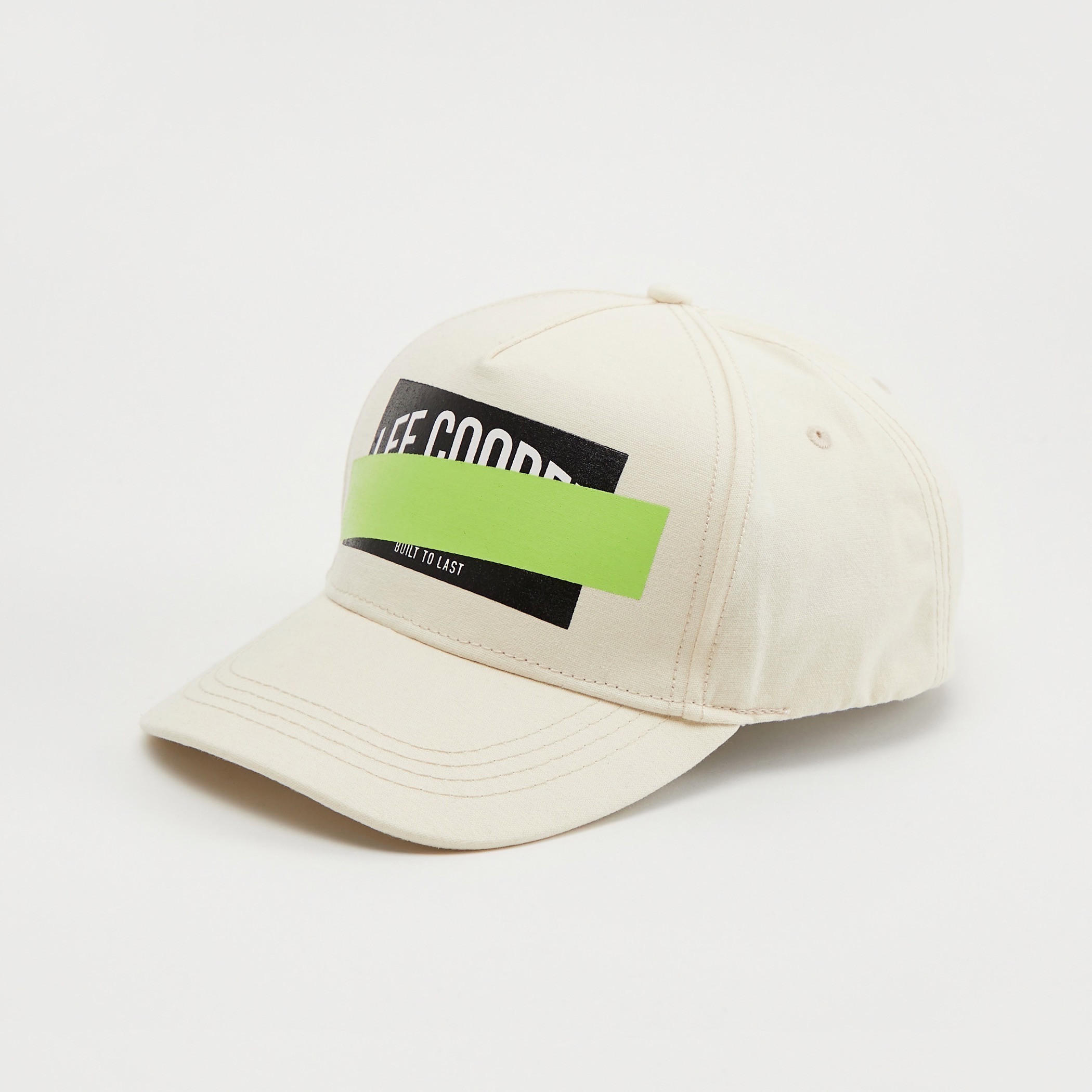 Lee Cooper Logo Print Cap with Buckled Strap Closure and Eyelets-men-caps-image-1