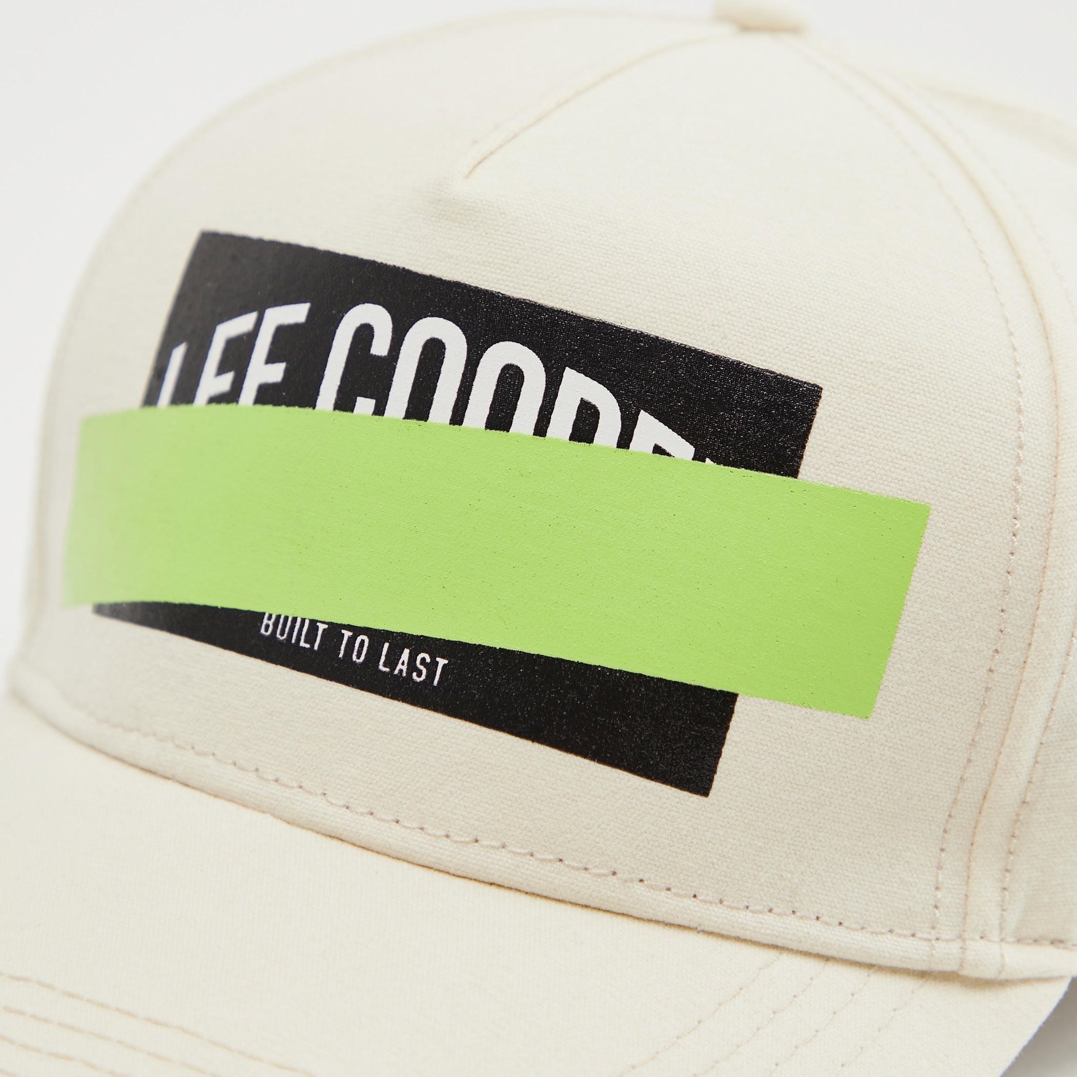 Lee Cooper Logo Print Cap with Buckled Strap Closure and Eyelets-men-caps-image-2