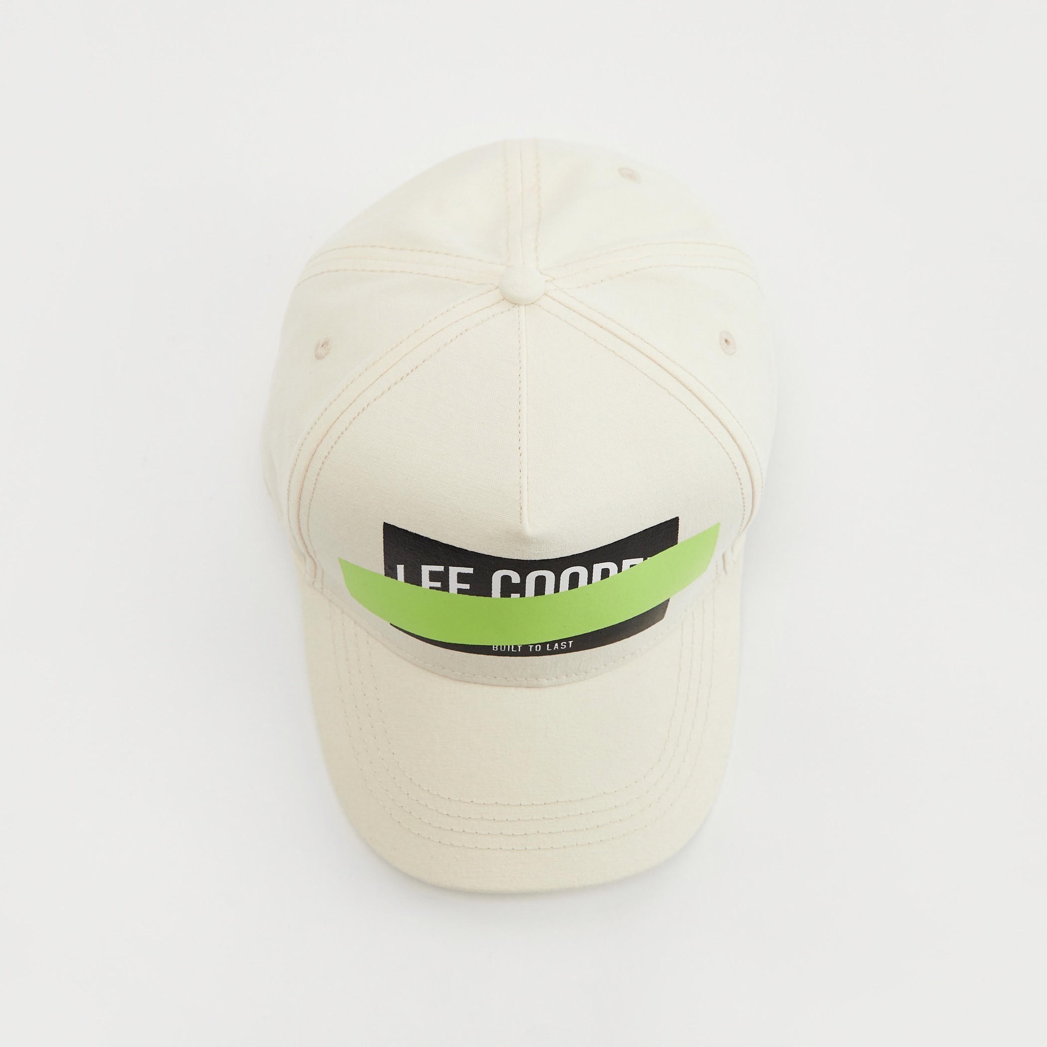 Lee Cooper Logo Print Cap with Buckled Strap Closure and Eyelets-men-caps-image-3