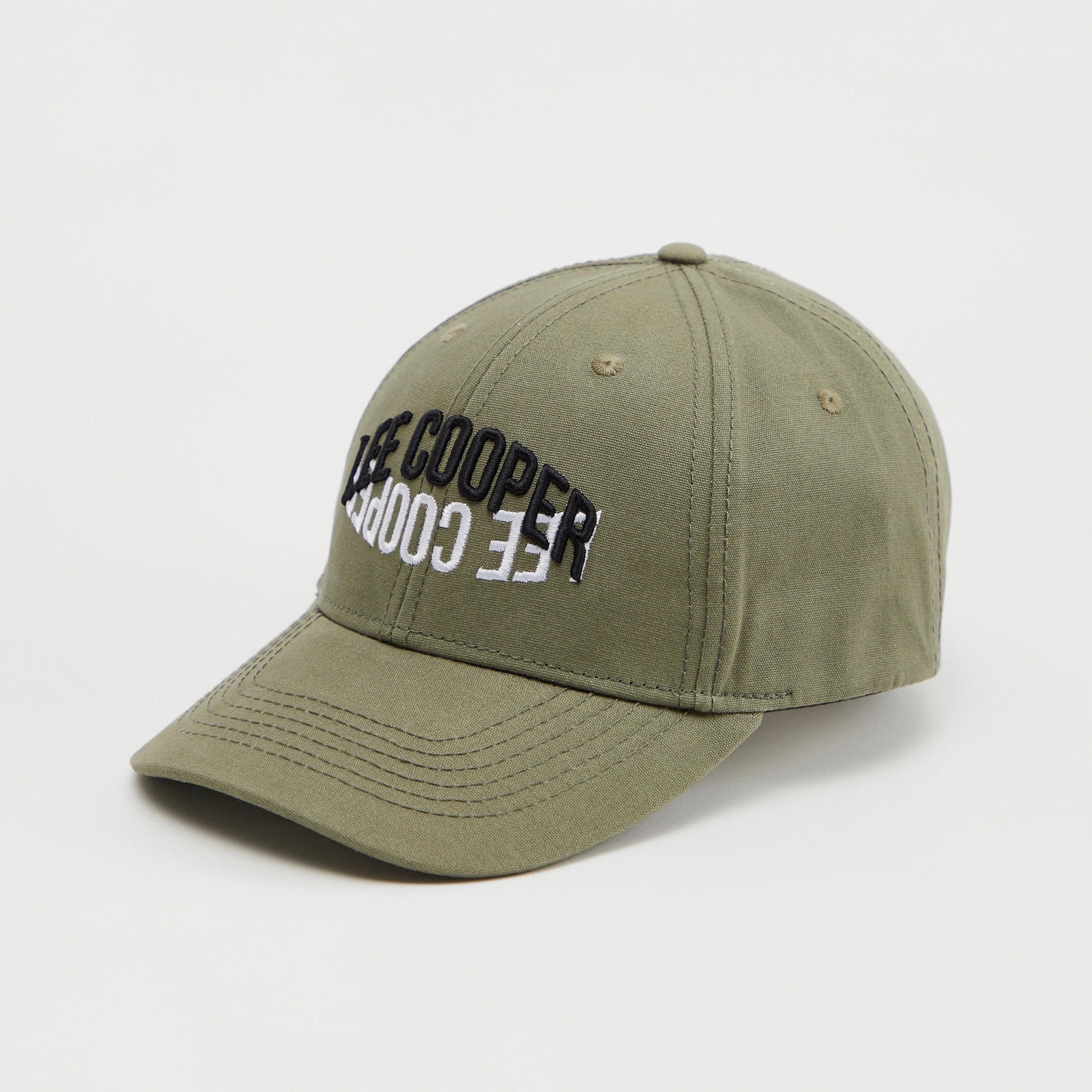 Lee Cooper Logo Embroidered Cap with Eyelets and Buckled Strap Closure-men-caps-image-1