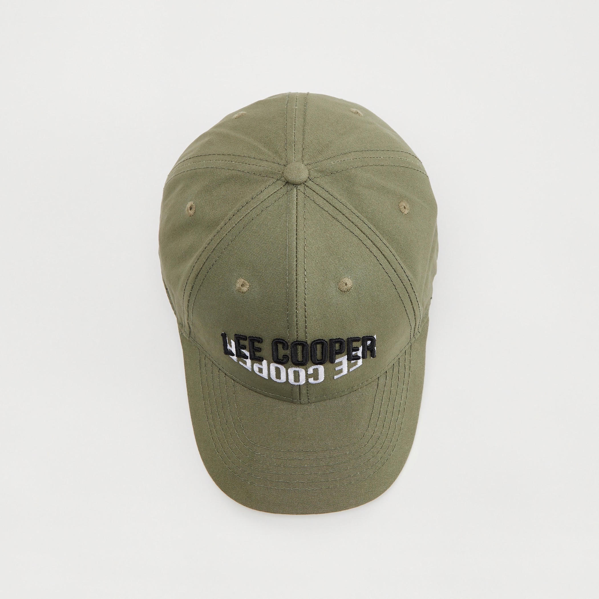 Lee Cooper Logo Embroidered Cap with Eyelets and Buckled Strap Closure-men-caps-image-3