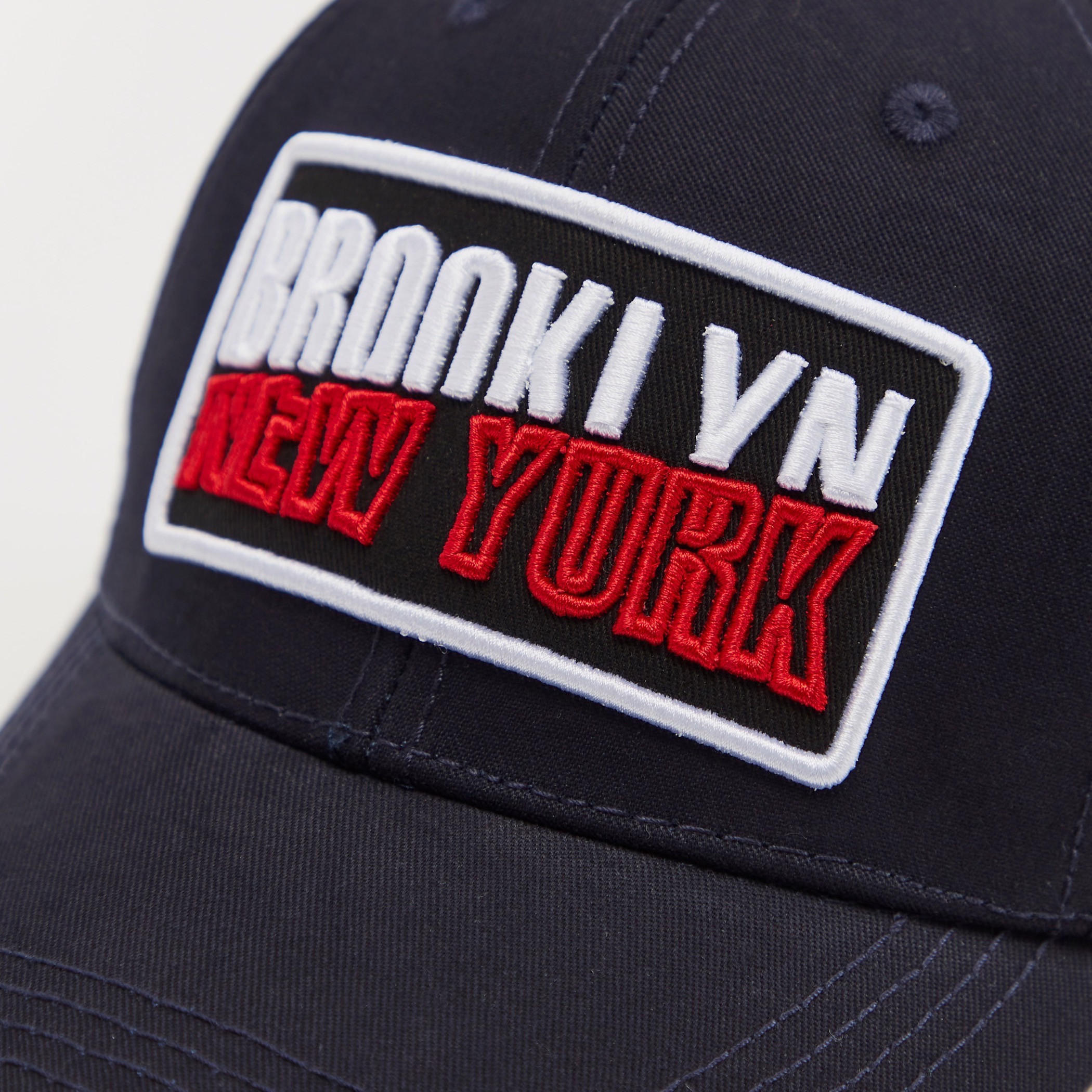 Embroidered Cap with Eyelets and Buckled Strap-men-caps-image-2