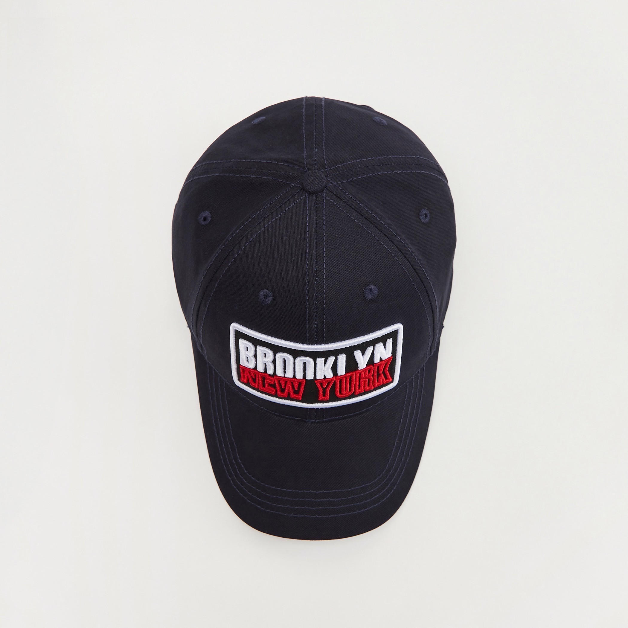 Embroidered Cap with Eyelets and Buckled Strap-men-caps-image-3
