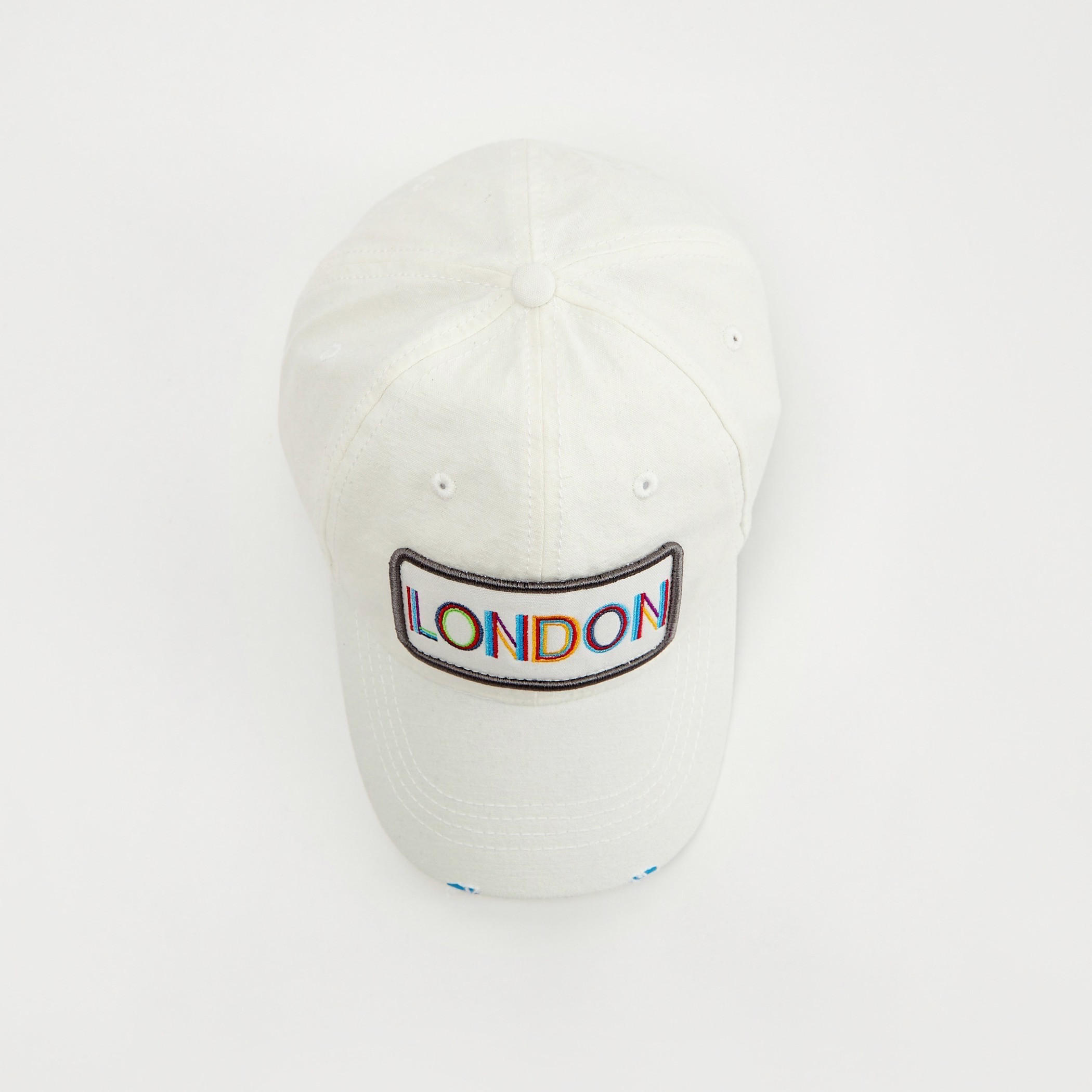 Embroidered Applique Detail Cap with Hook and Loop Strap Closure-men-caps-image-3