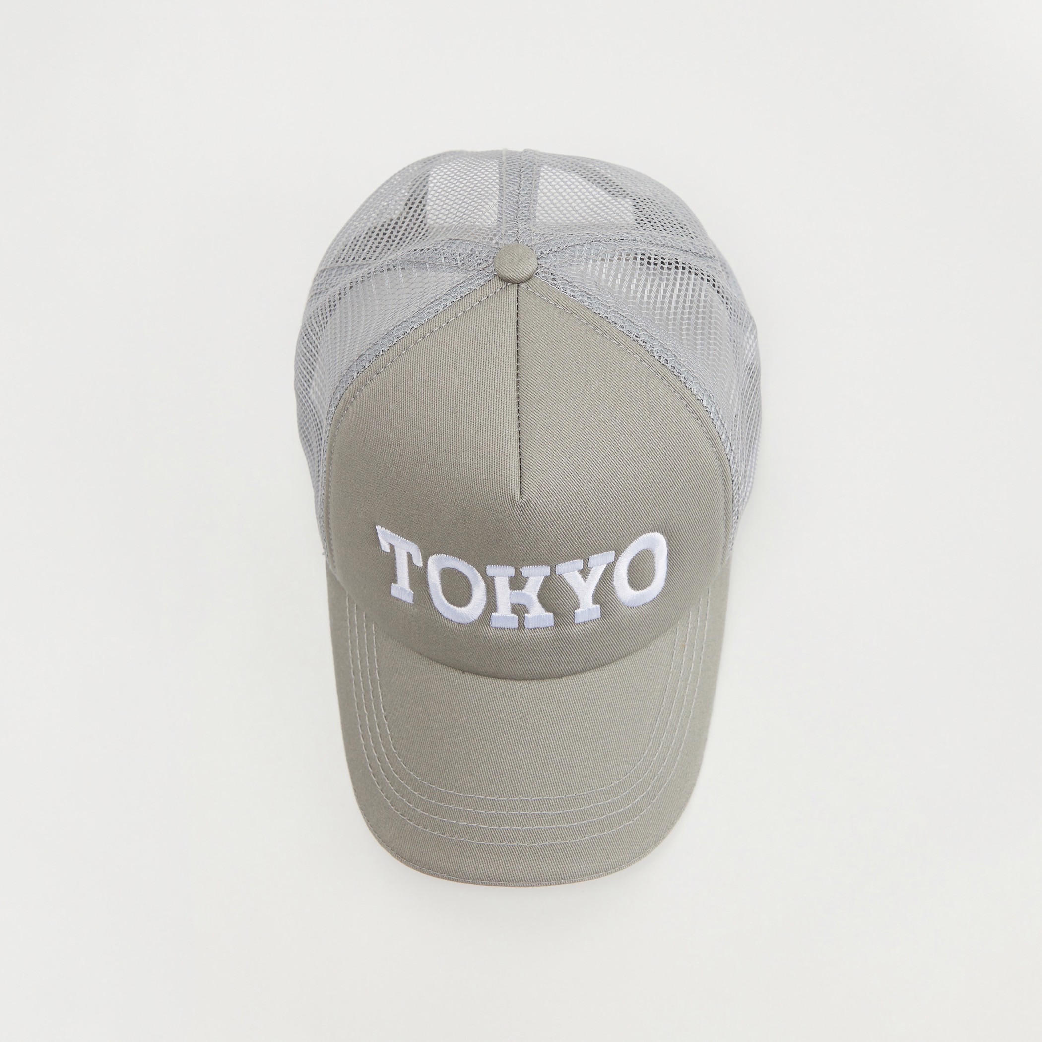 Embroidered Detail Cap with Mesh and Snap Back Closure-men-caps-image-3