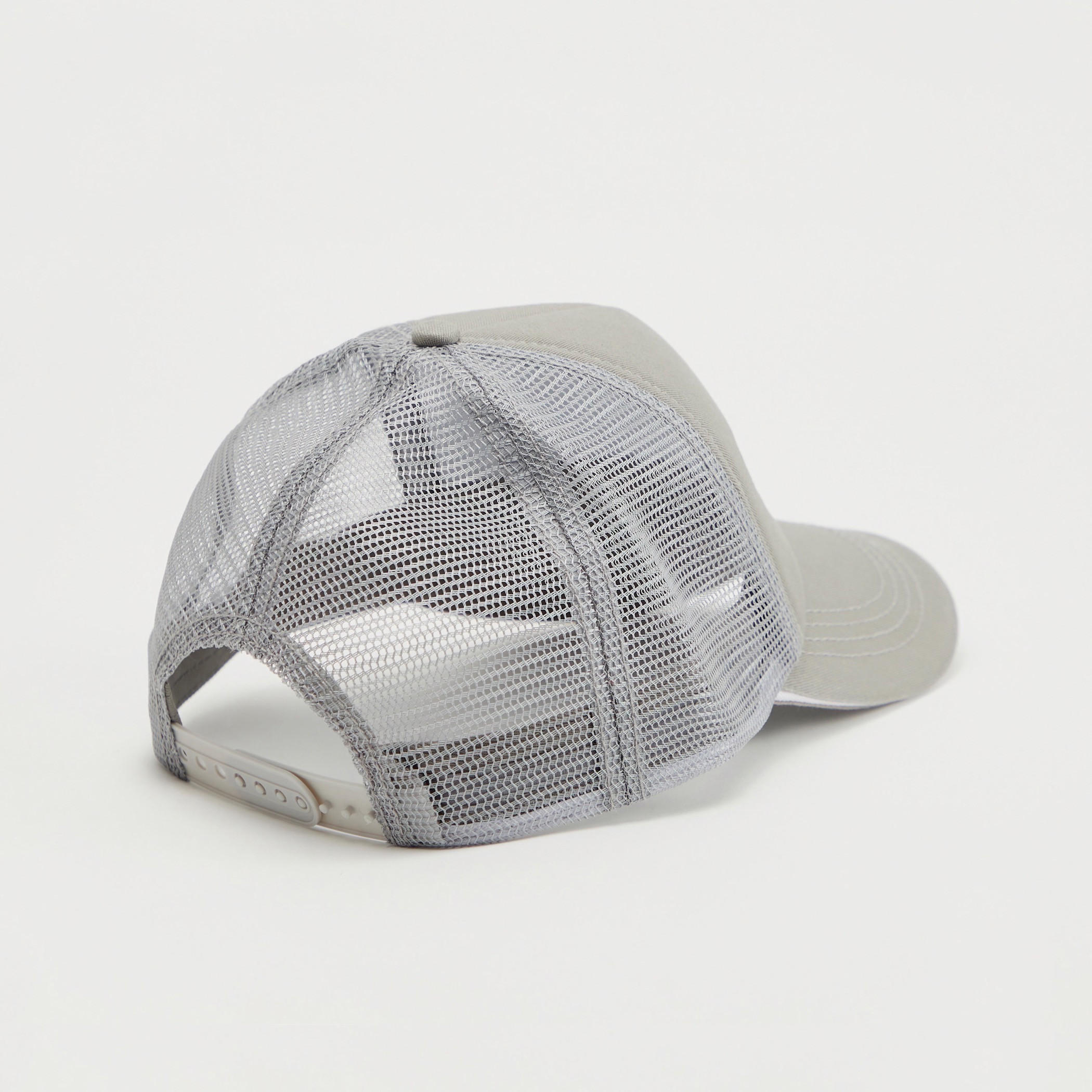 Embroidered Detail Cap with Mesh and Snap Back Closure-men-caps-image-4