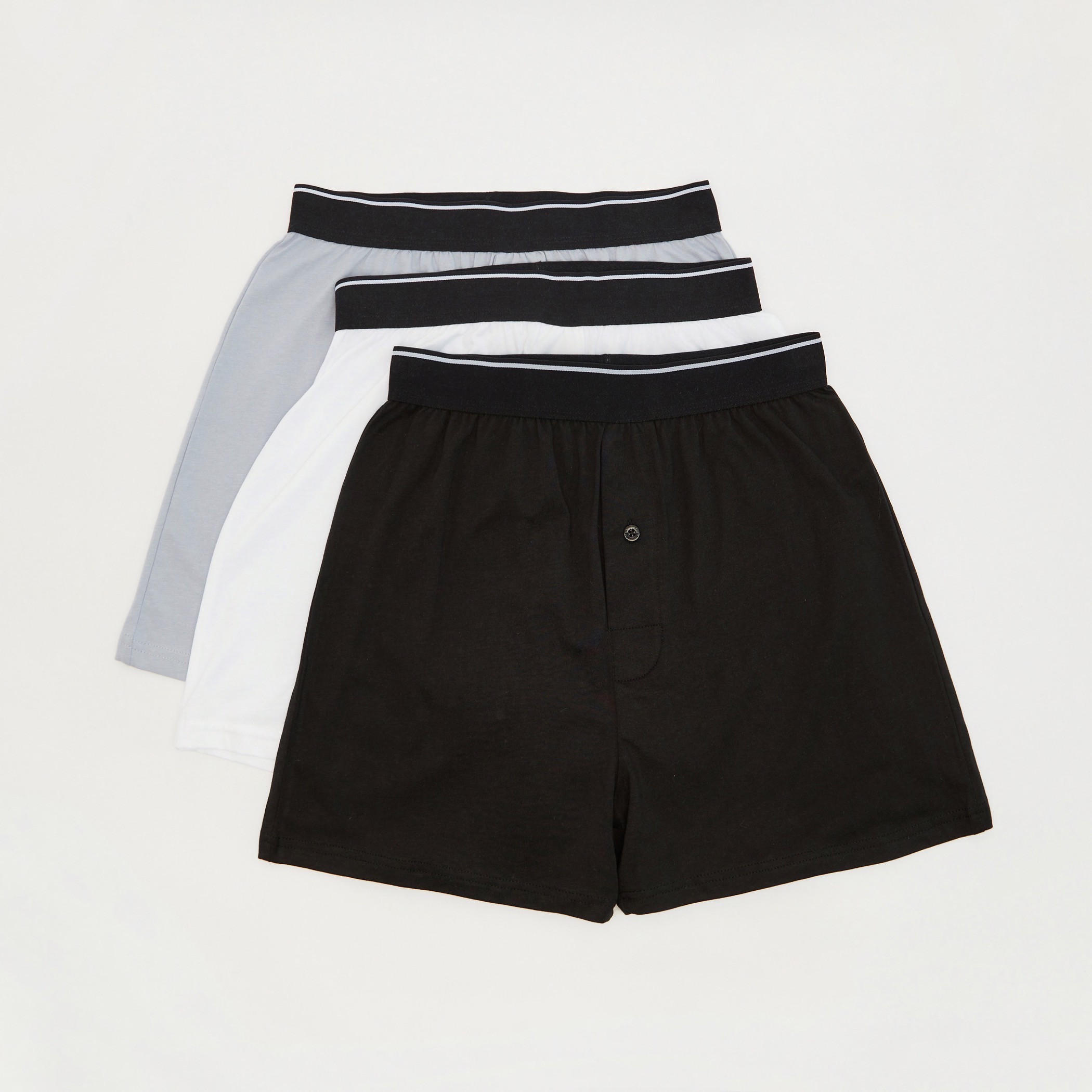 سراويل داخلية سادة بخصر مقلّم - طقم من 3 قطع-men-clothing-innerwear-underwear-image-1