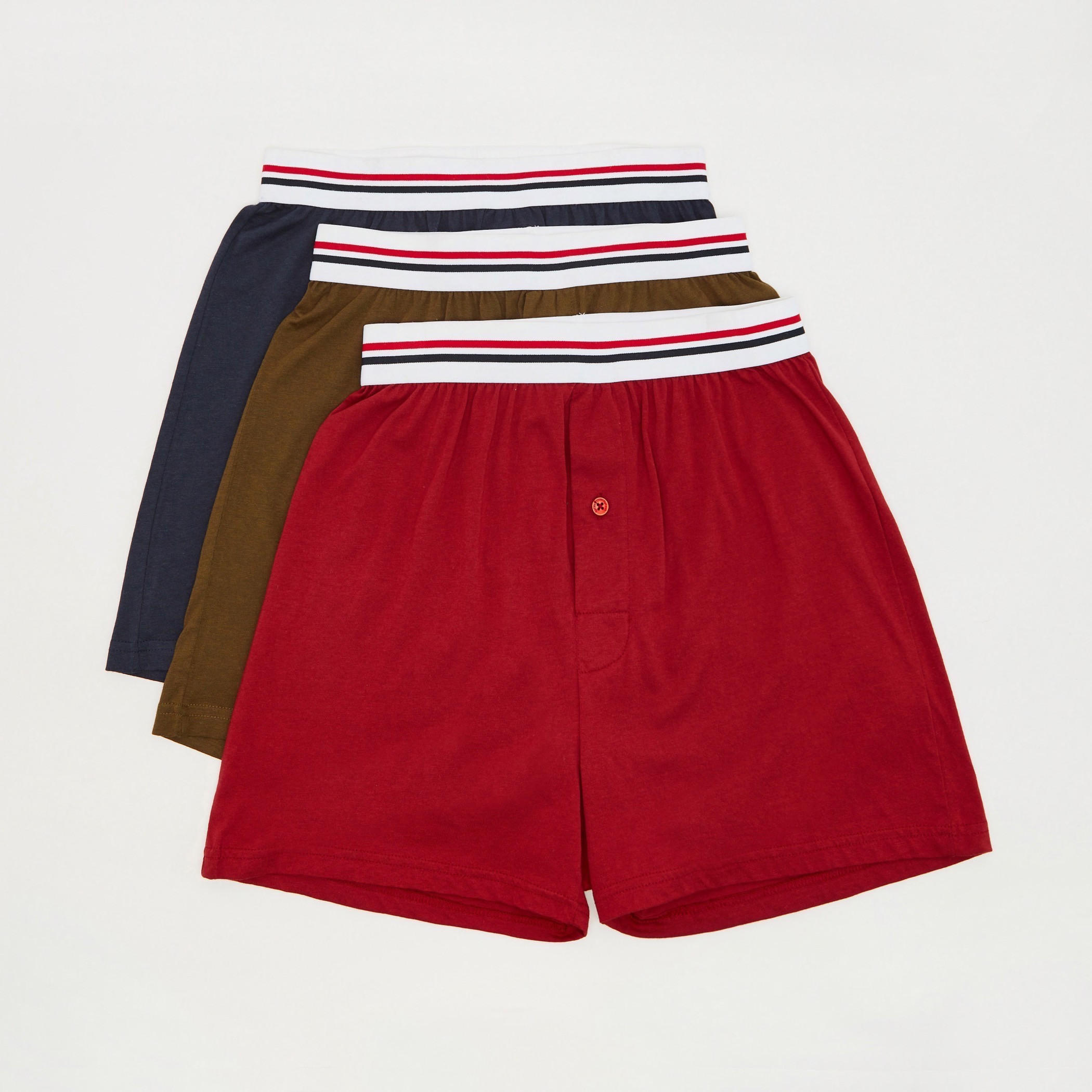 Set of 3 - Solid Boxers with Striped Waistline-men-clothing-innerwear-underwear-image-1