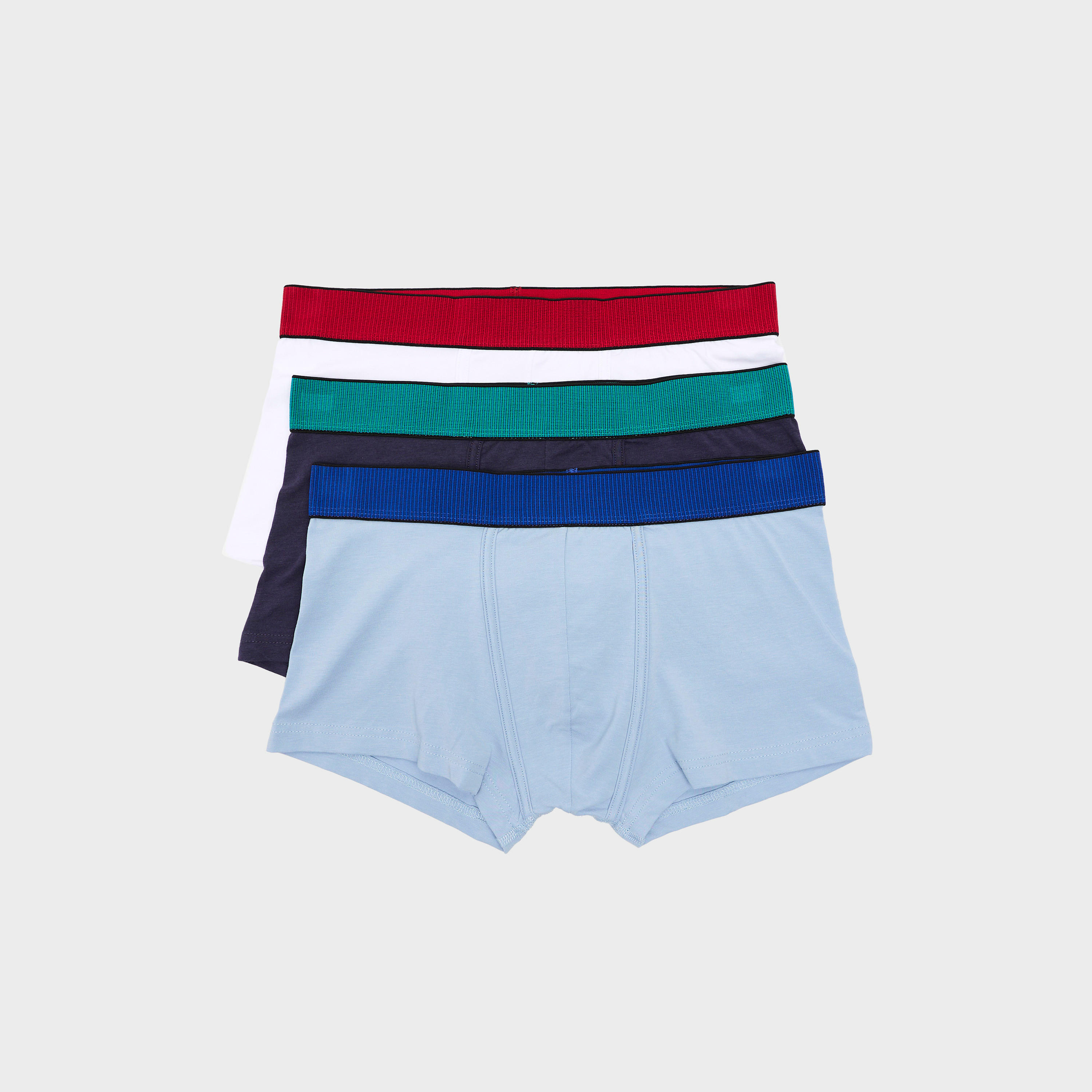 شورتات ترانك سادة بخصر مطّاطي متباين - طقم من 3 قطع-men-clothing-innerwear-underwear-image-4