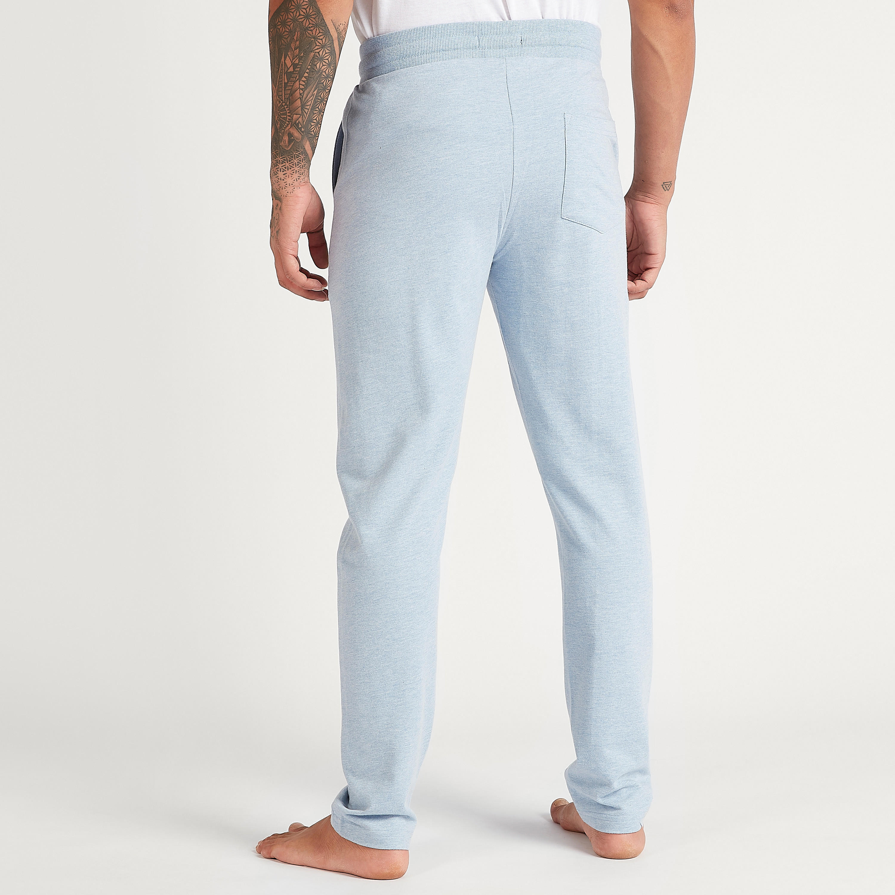 بنطلون بيجاما طويل سادة برباط إغلاق وجيوب-men-clothing-nightwear-pyjamaandshorts-image-1