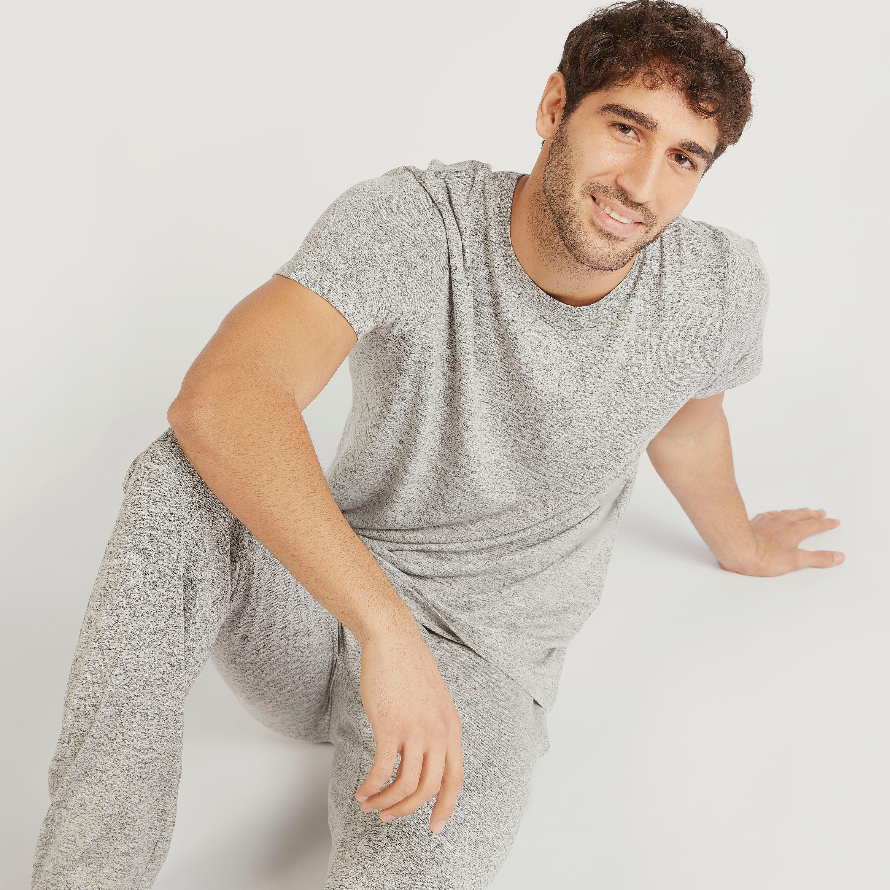 Solid Crew Neck T-shirt and Pyjama Set-men-clothing-nightwear-sets-image-1