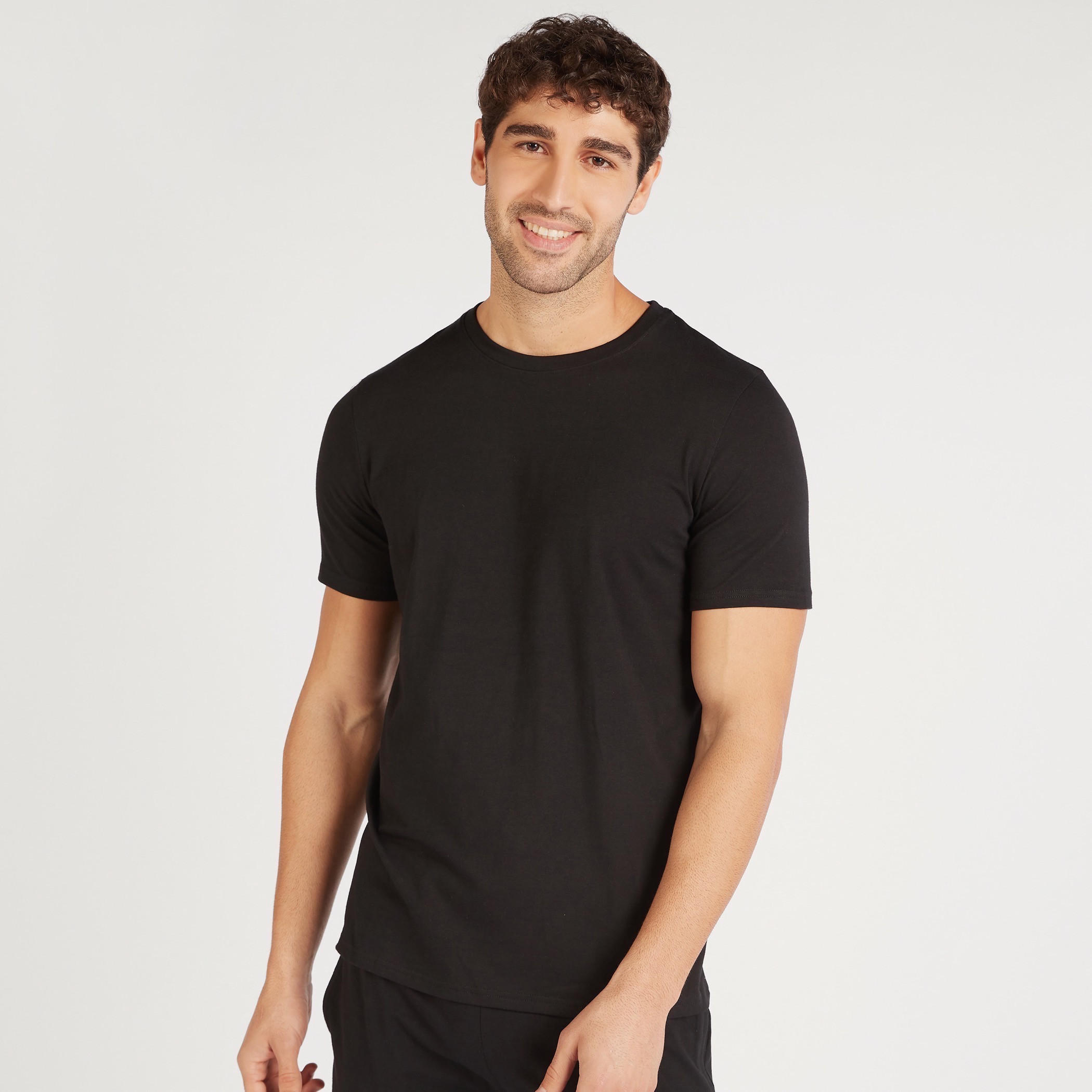 Solid Crew Neck T-shirt and Full Length Pyjama Set-men-clothing-nightwear-sets-image-2