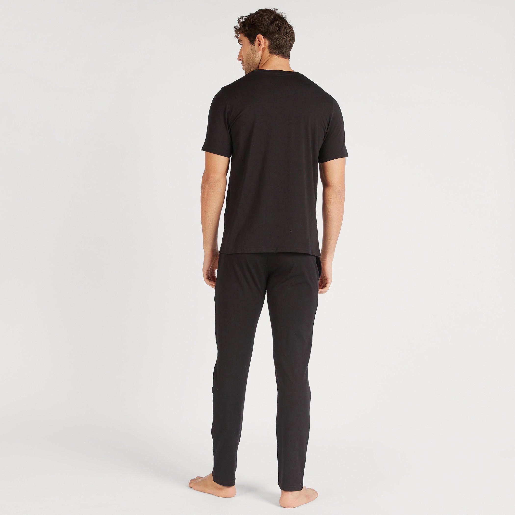 Solid Crew Neck T-shirt and Full Length Pyjama Set-men-clothing-nightwear-sets-image-3