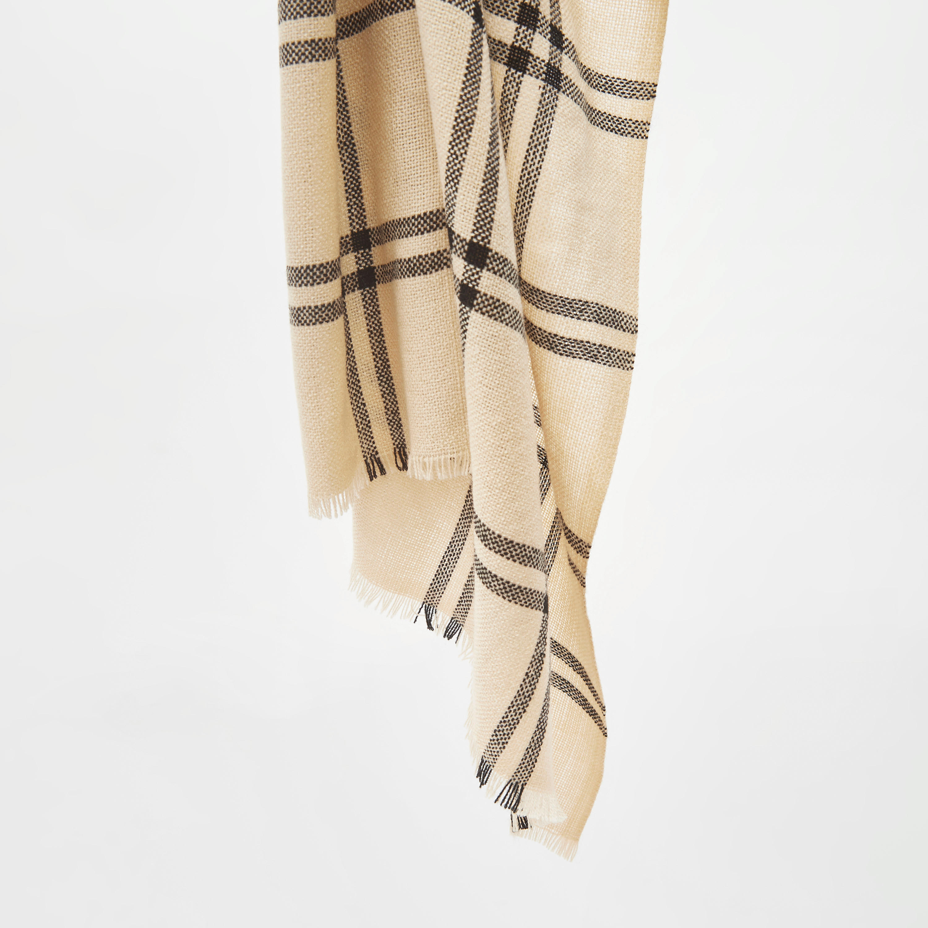 Checked Print Scarf with Fringes-men-scarvesandgloves-image-1