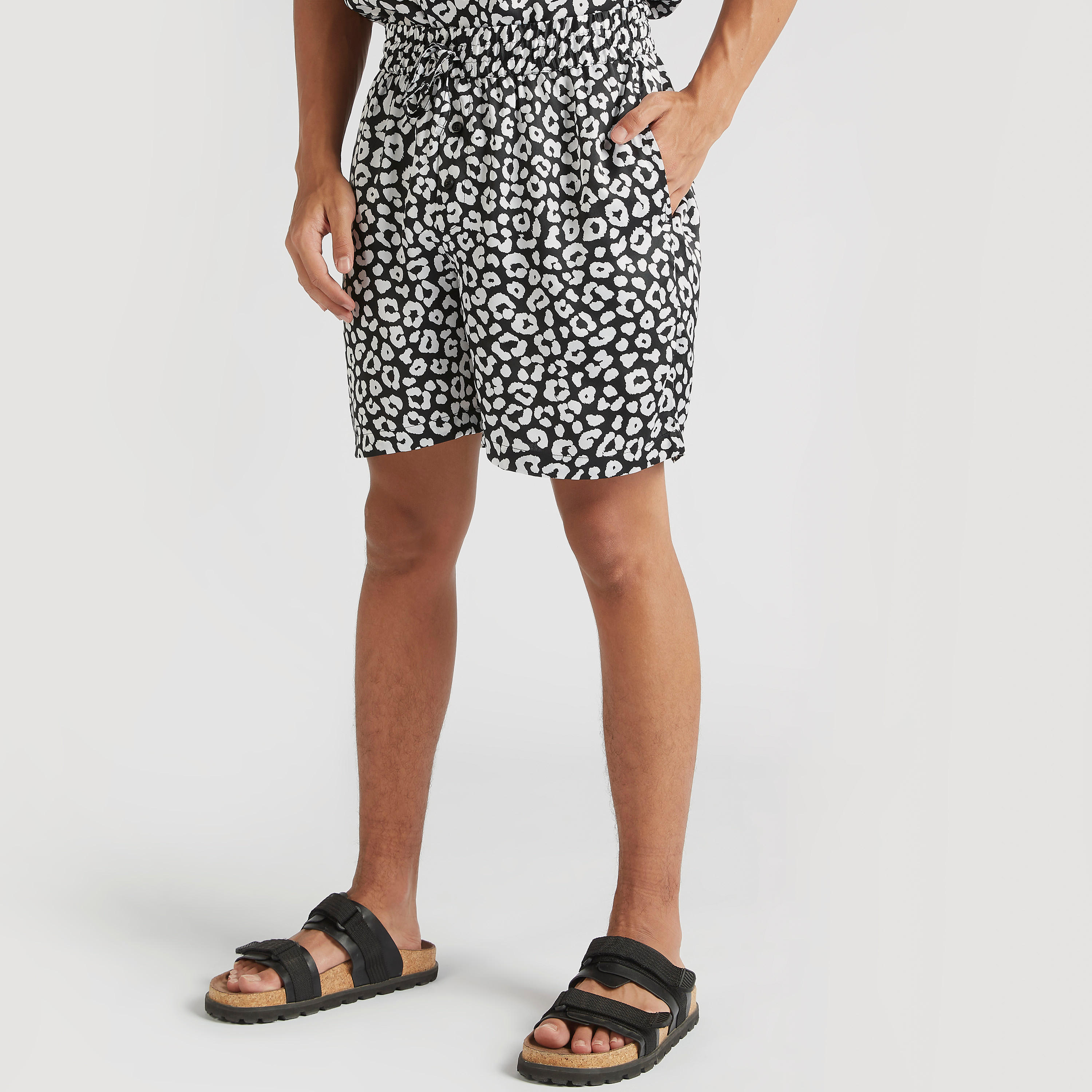 Printed Camp Collared Shirt and Shorts Set-men-clothing-nightwear-sets-image-7