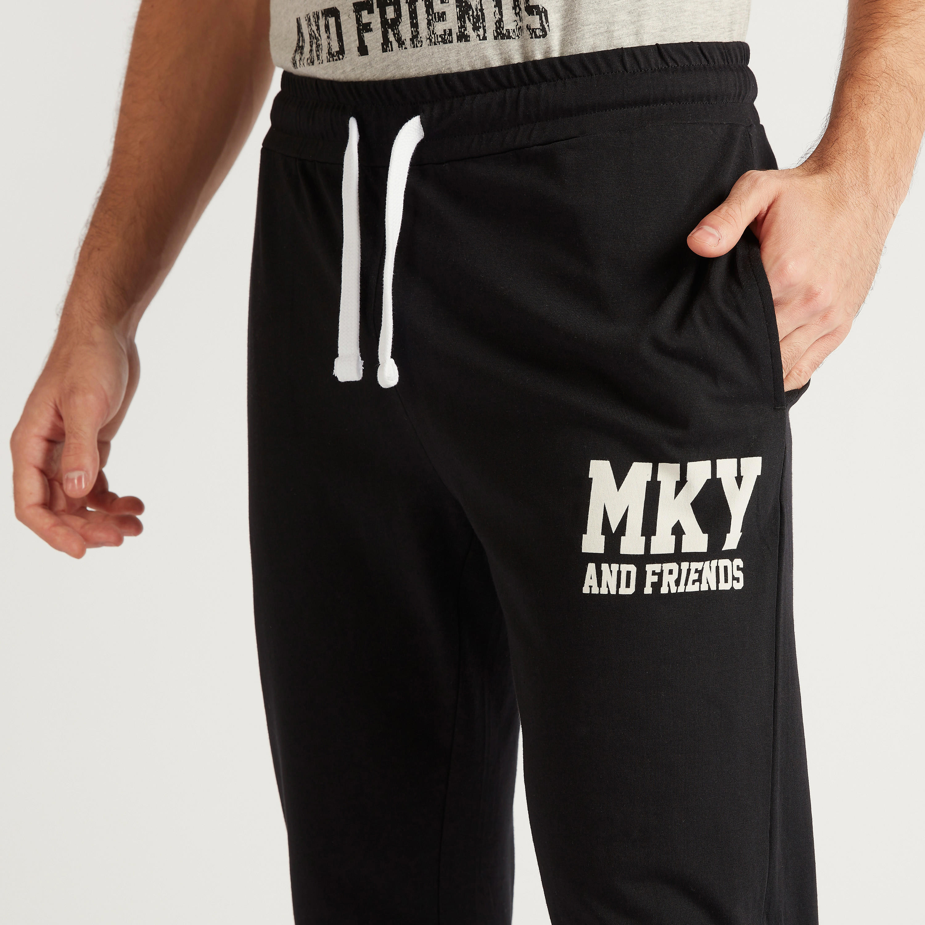 All-Over Mickey Mouse Print Crew Neck T-shirt and Pyjama Set-men-clothing-nightwear-sets-image-6