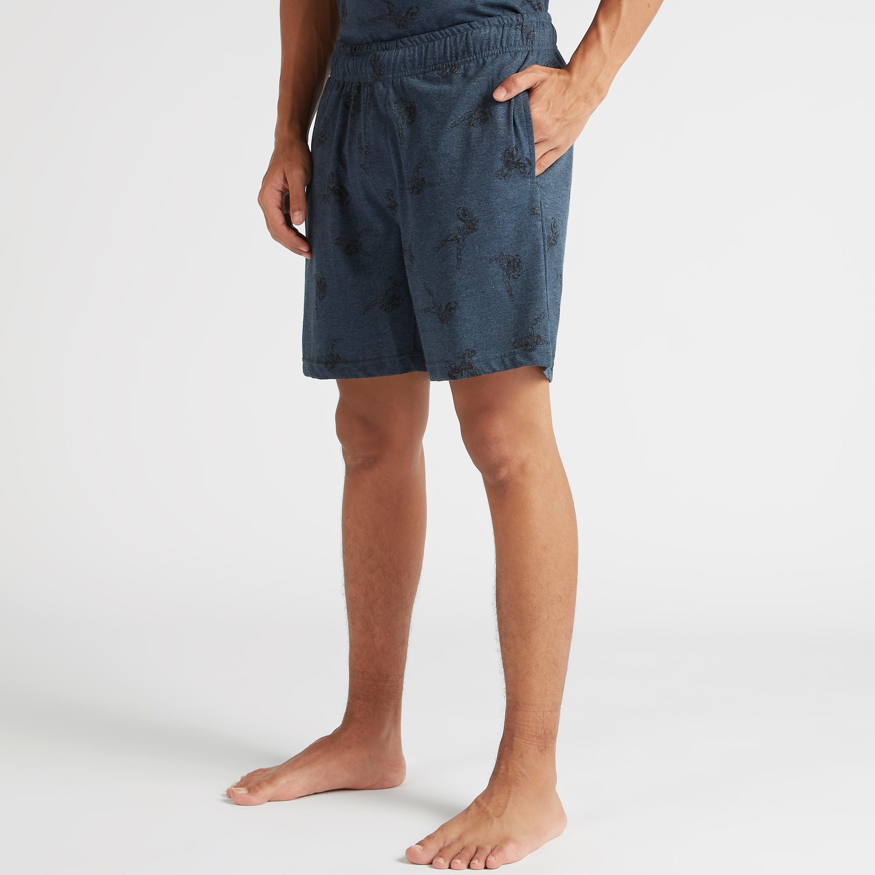 طقم شورت وتيشيرت بياقة ضيقة وطبعات كابتن أميركا-men-clothing-nightwear-sets-image-6