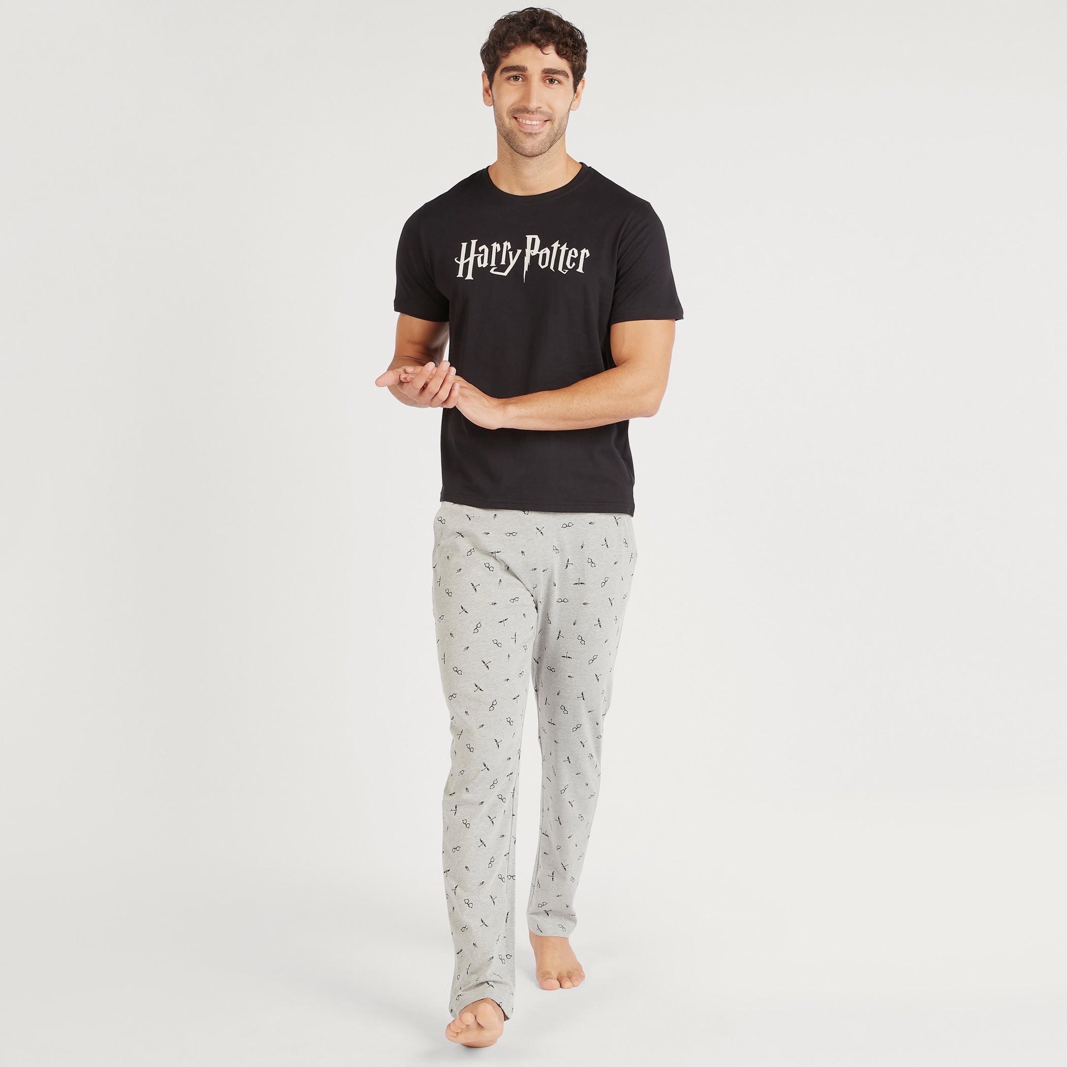 طقم بنطلون بيجاما طويل وتيشيرت بياقة مستديرة وطبعات هاري بوتر-men-clothing-nightwear-sets-image-2