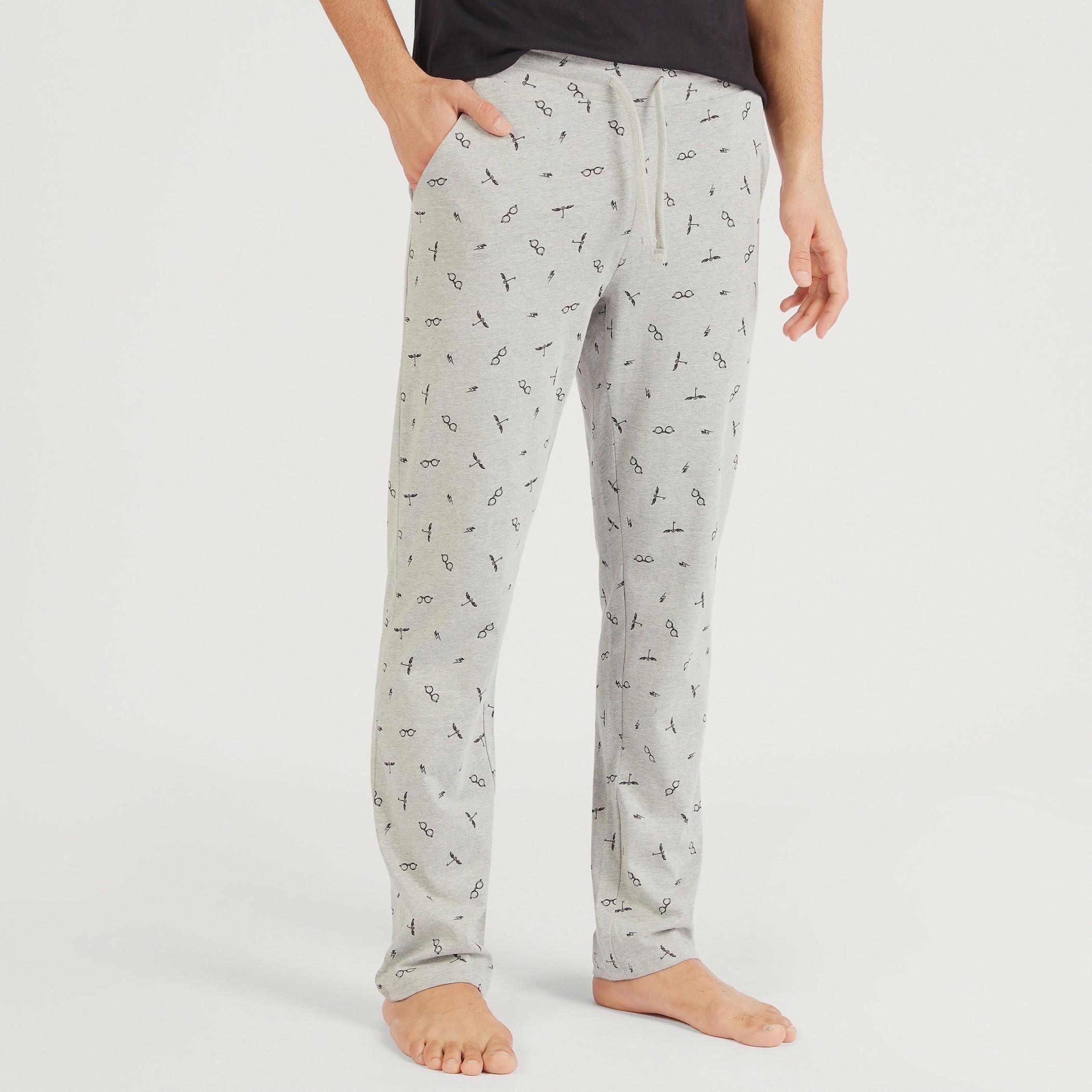 طقم بنطلون بيجاما طويل وتيشيرت بياقة مستديرة وطبعات هاري بوتر-men-clothing-nightwear-sets-image-4