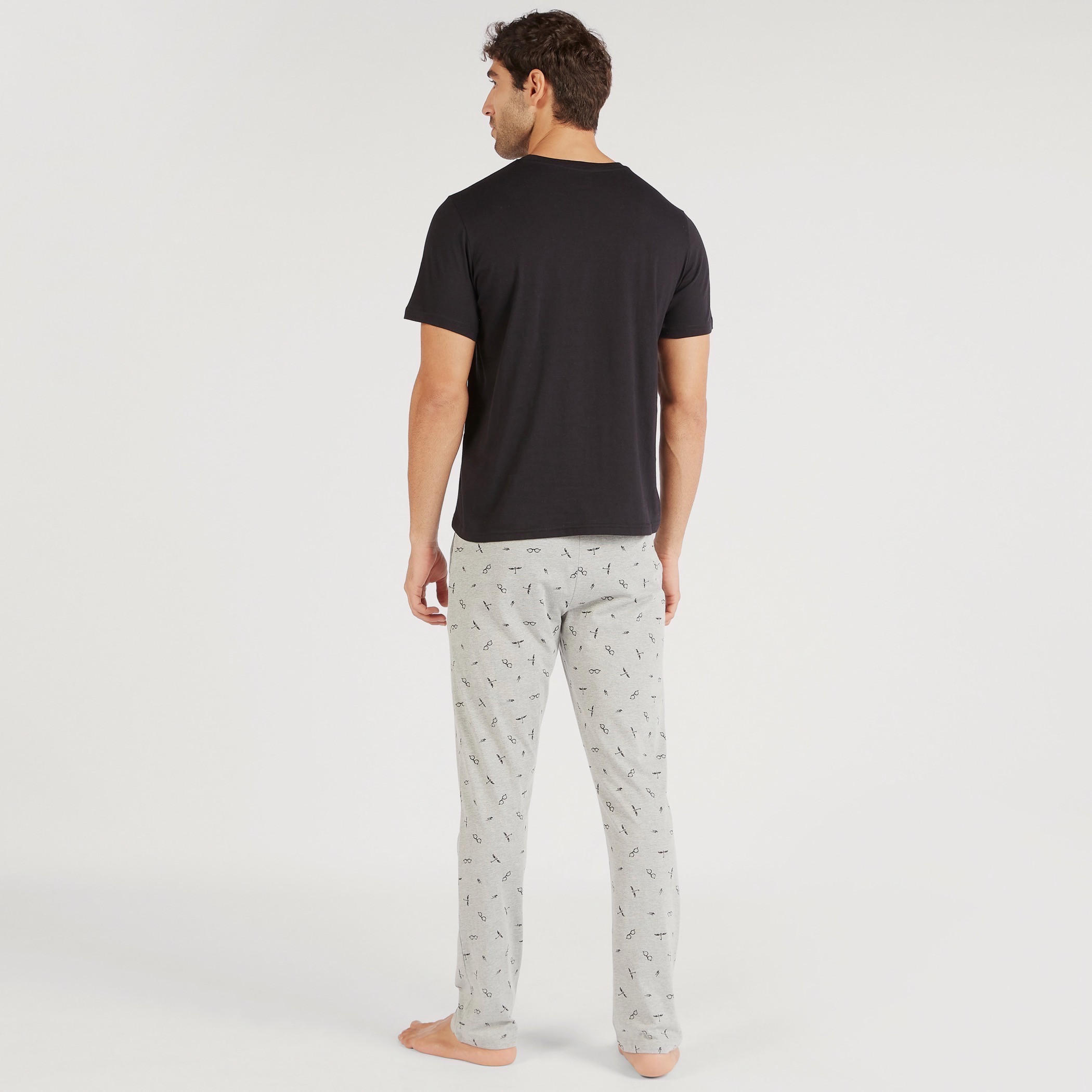 طقم بنطلون بيجاما طويل وتيشيرت بياقة مستديرة وطبعات هاري بوتر-men-clothing-nightwear-sets-image-5