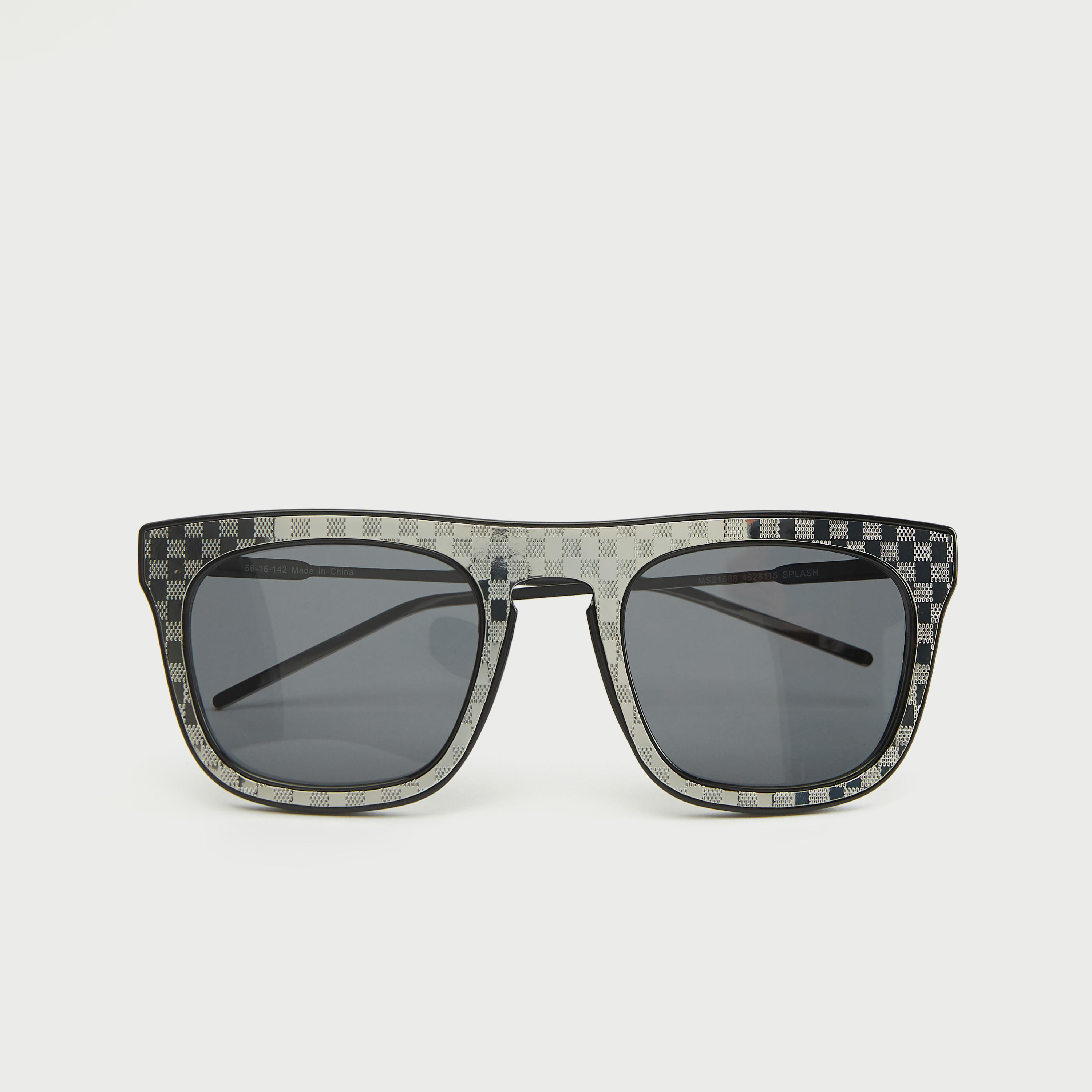 Checked Rim Wayfarer Sunglasses with Nose Pads-men-sunglasses-image-1