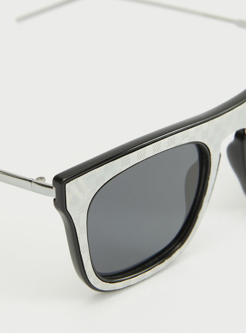 Checked Rim Wayfarer Sunglasses with Nose Pads-men-sunglasses-image-4