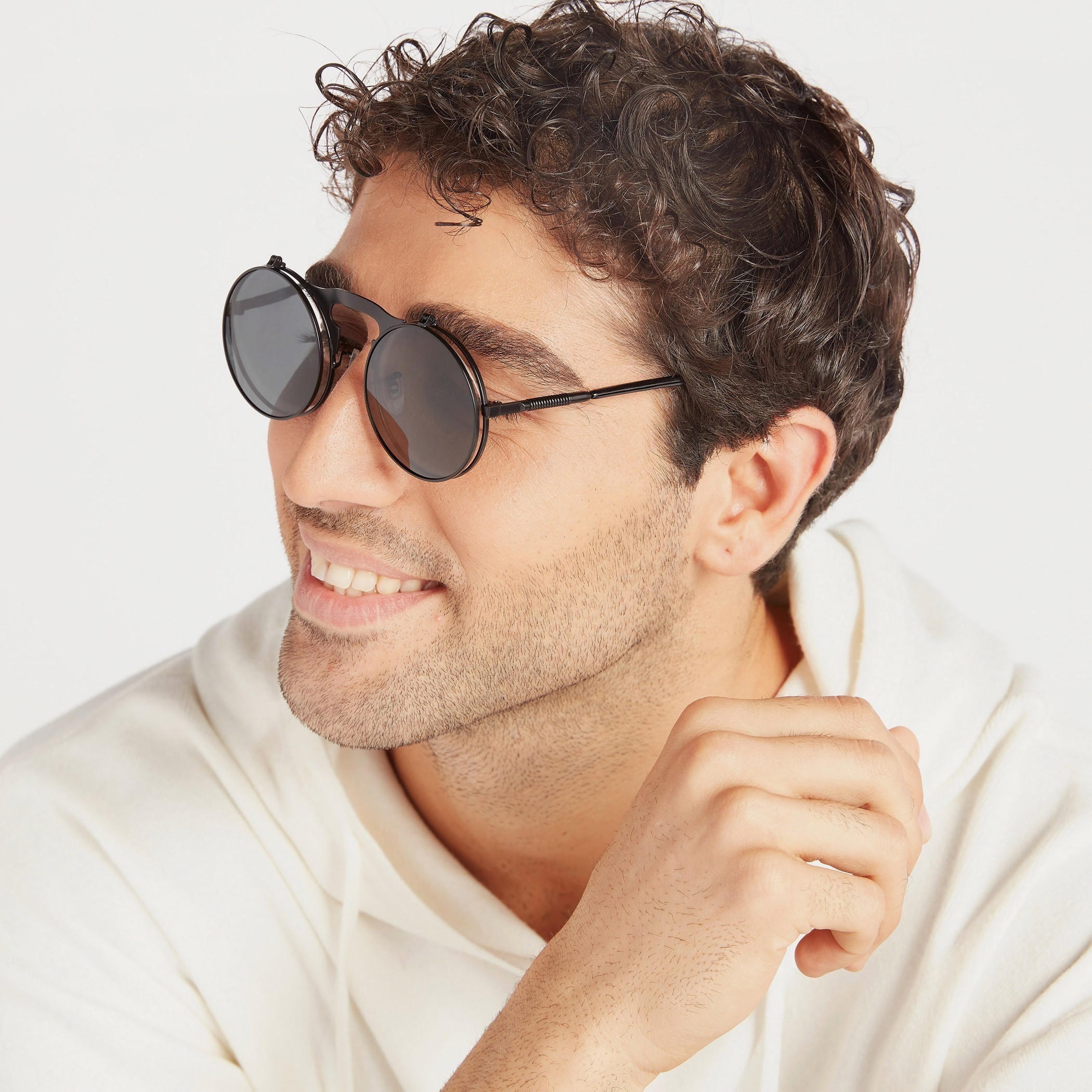 نظّارة شمسية بإطار مستدير ووسادات أنف-men-sunglasses-image-2