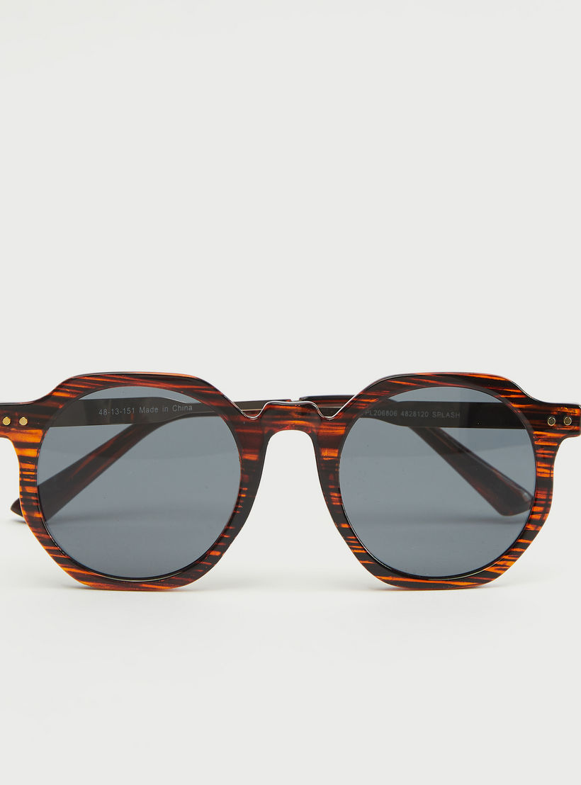 نظّارة شمسية بإطار مستدير وطبعات ووسادات أنف-men-sunglasses-image-1