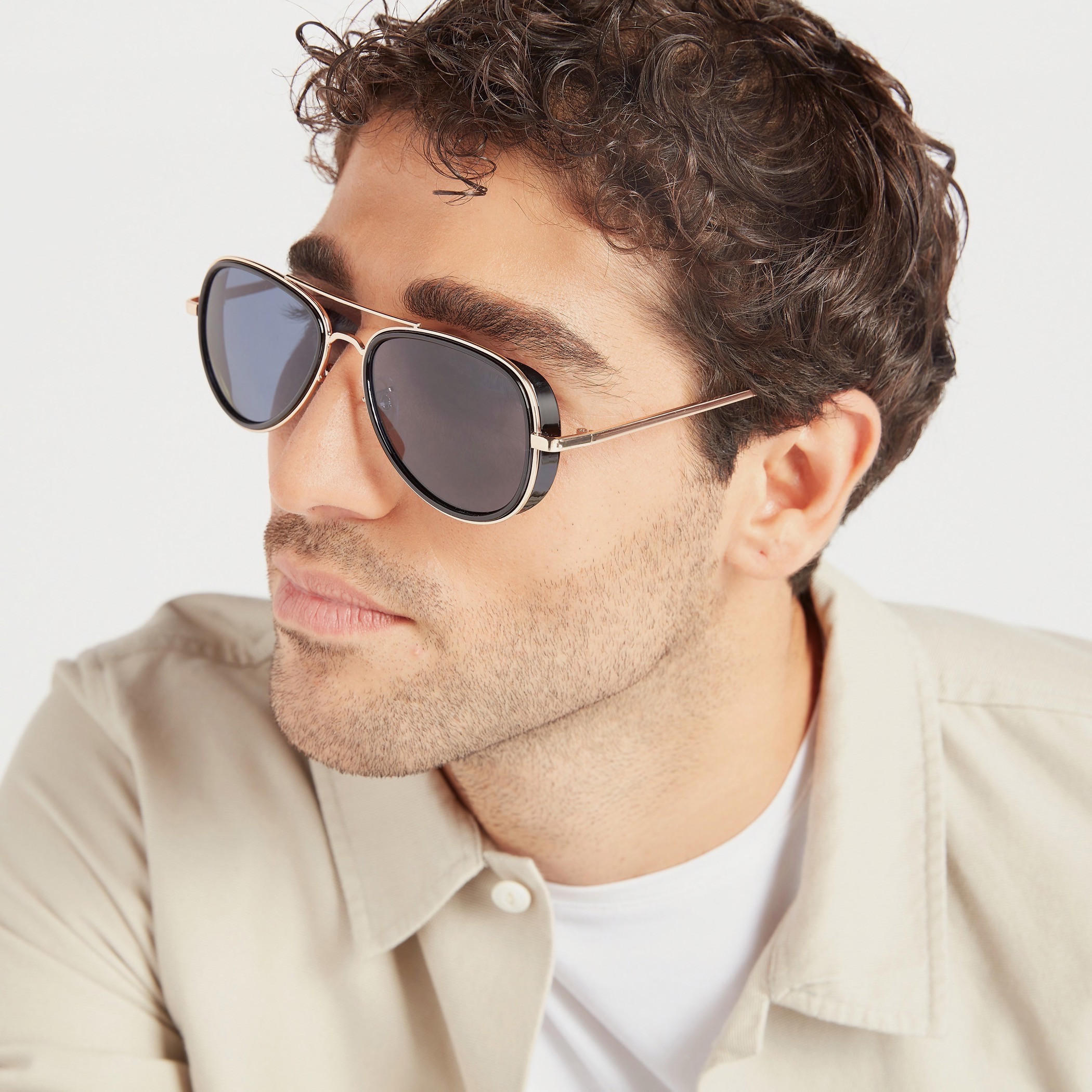 نظّارة شمسية أفياتور ملوّنة بإطار كامل ووسادات للأنف-men-sunglasses-image-2