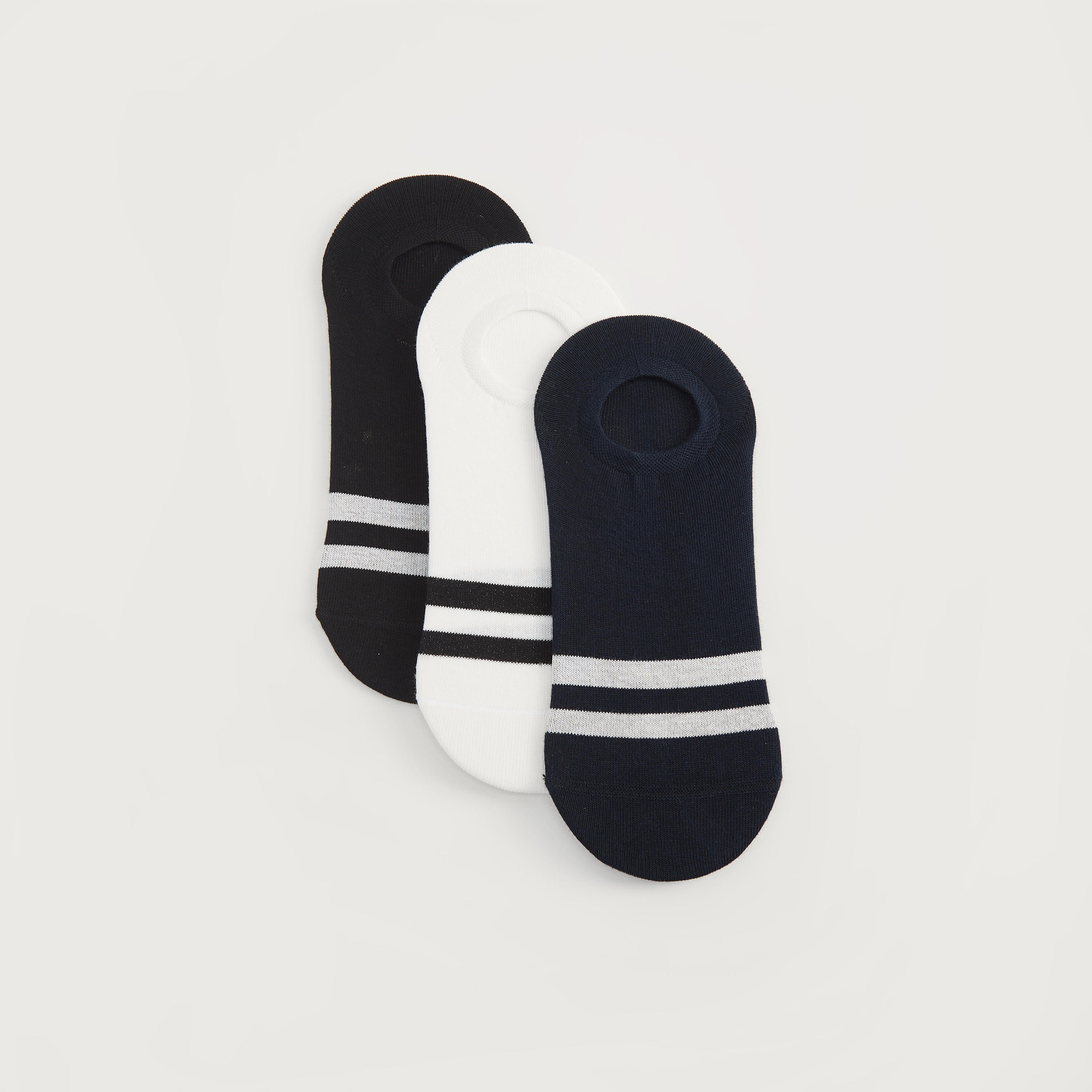 Set of 3 - Striped Invisible Socks-men-socks-image-1