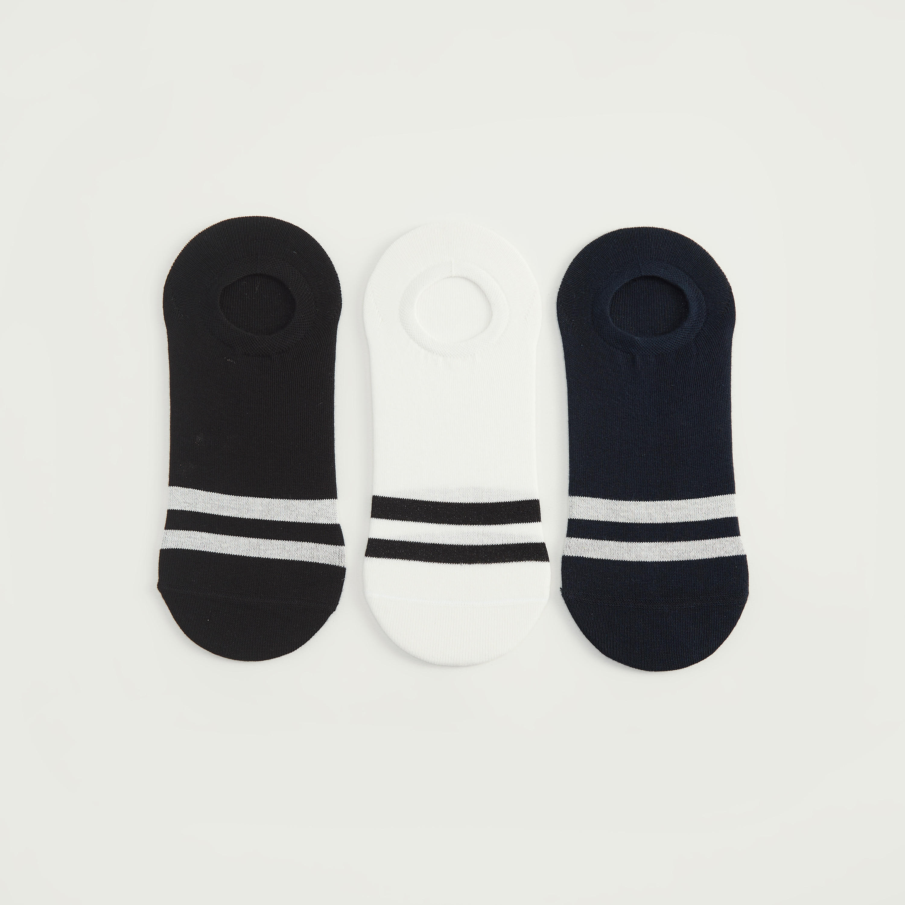 Set of 3 - Striped Invisible Socks-men-socks-image-2