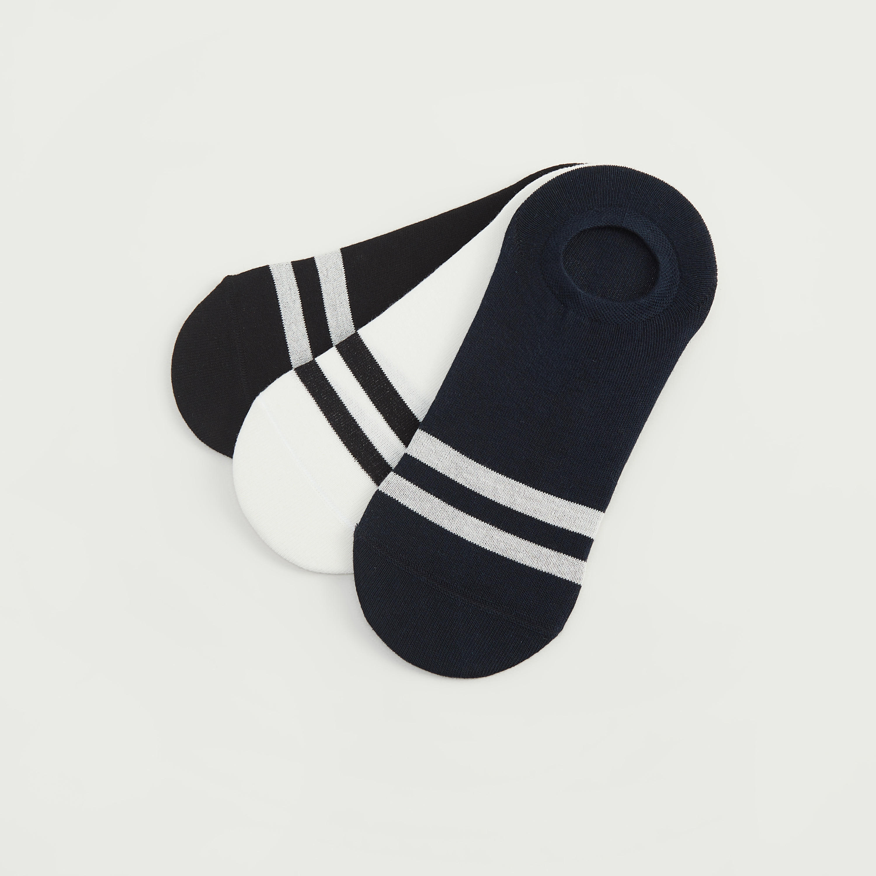 Set of 3 - Striped Invisible Socks-men-socks-image-3