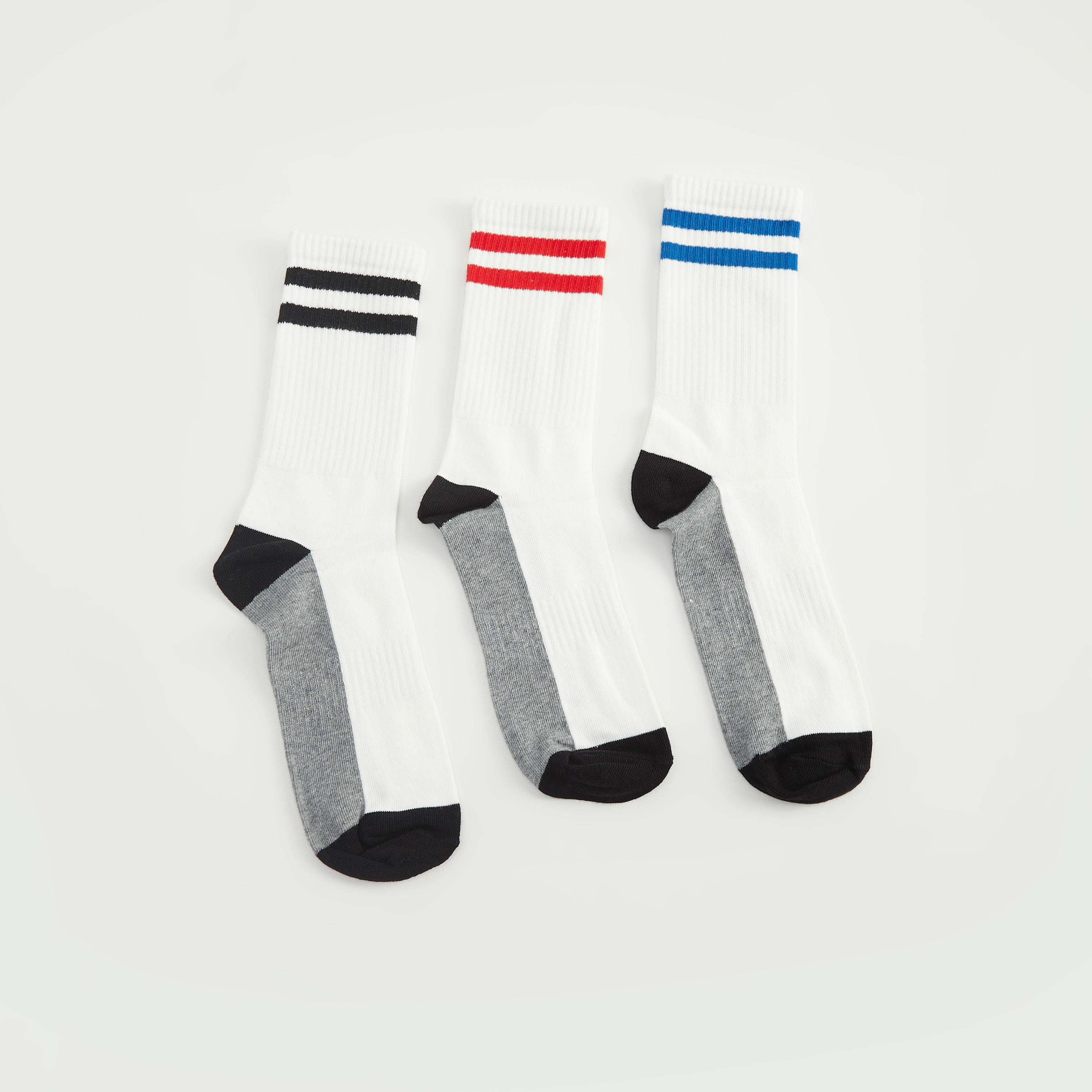 جوارب مقلّمة بطول ربلة الساق - طقم من 3-men-socks-image-1