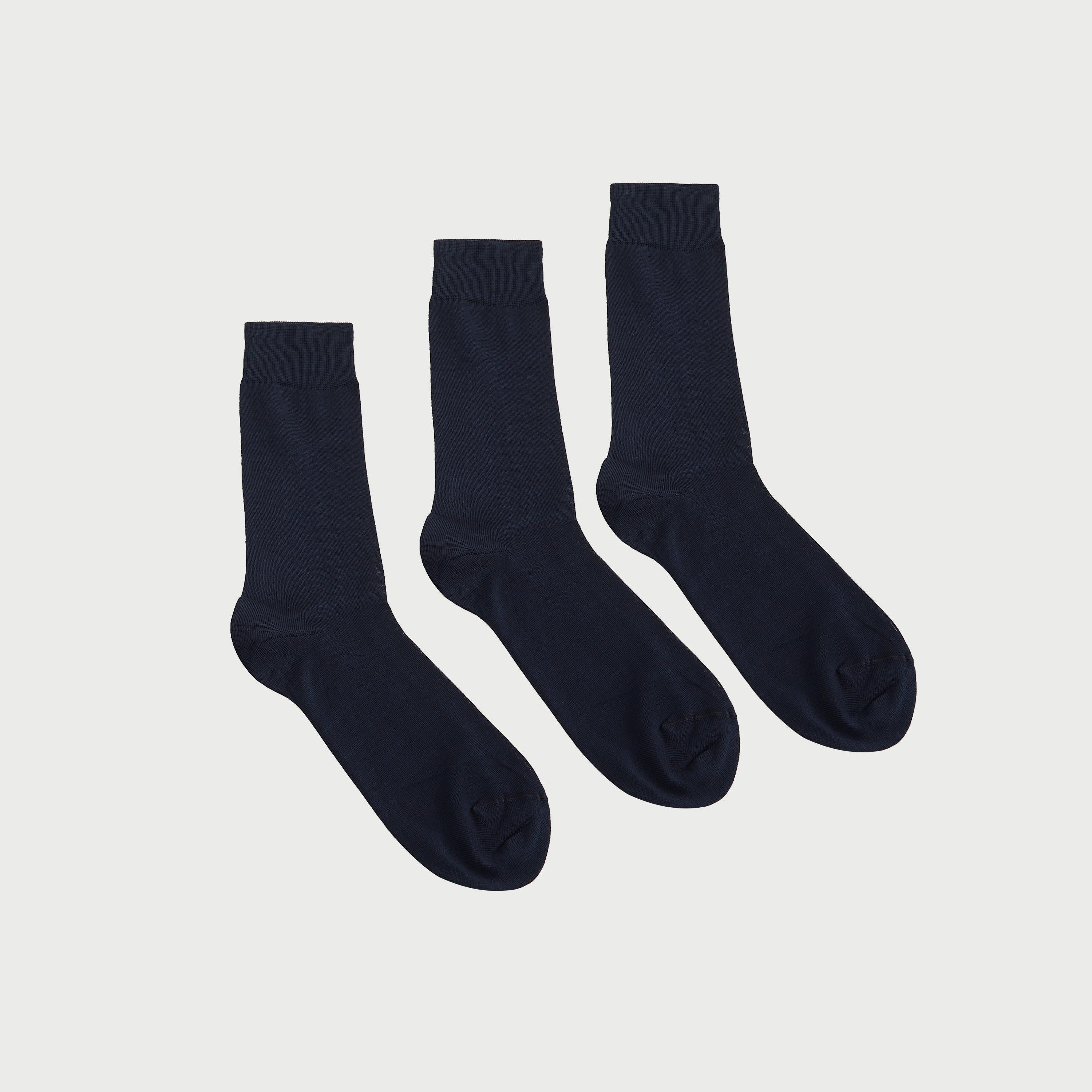 Set of 3 - Solid Calf Length Socks-men-socks-image-1