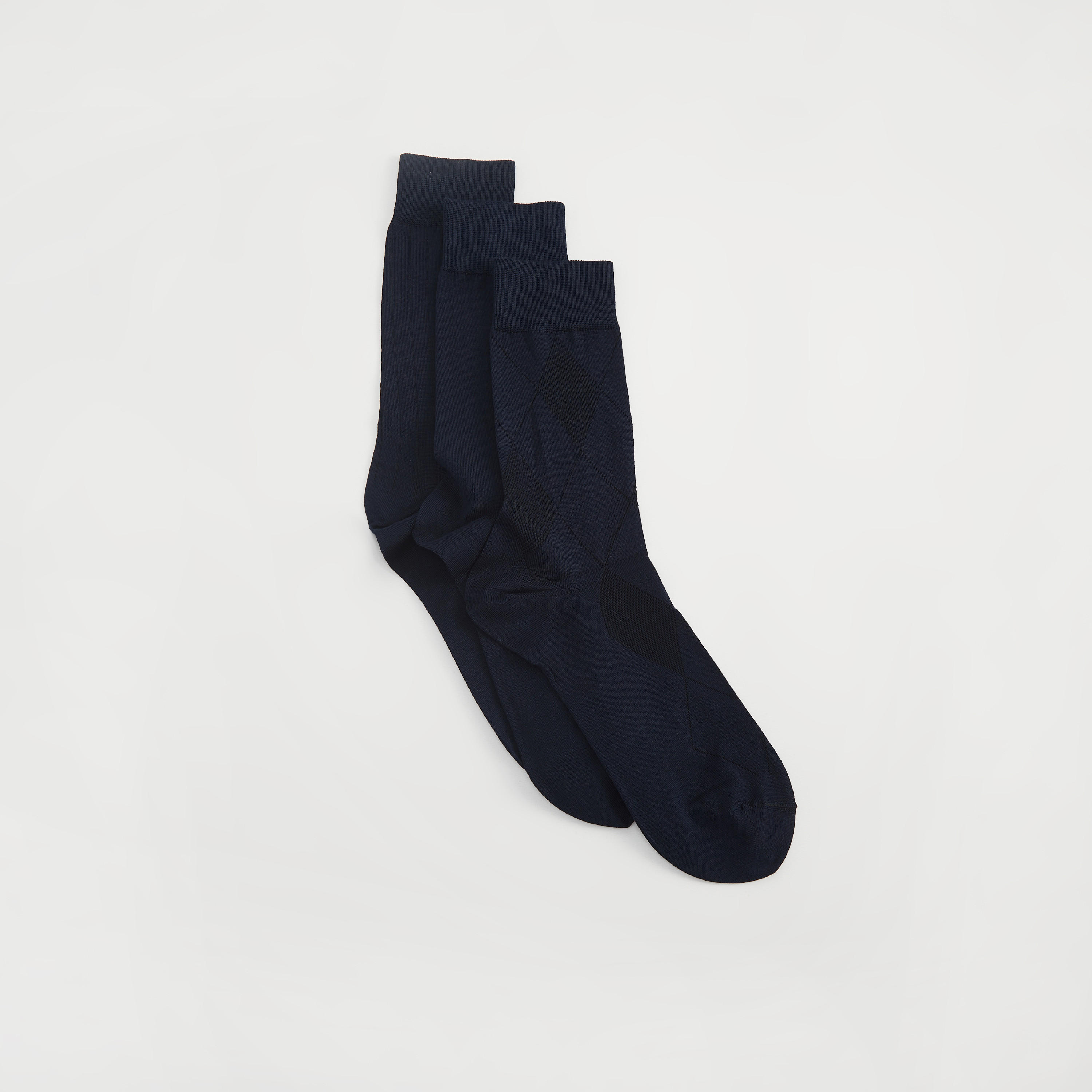 جوارب سادة بطول ربلة الساق - طقم من 3-men-socks-image-3