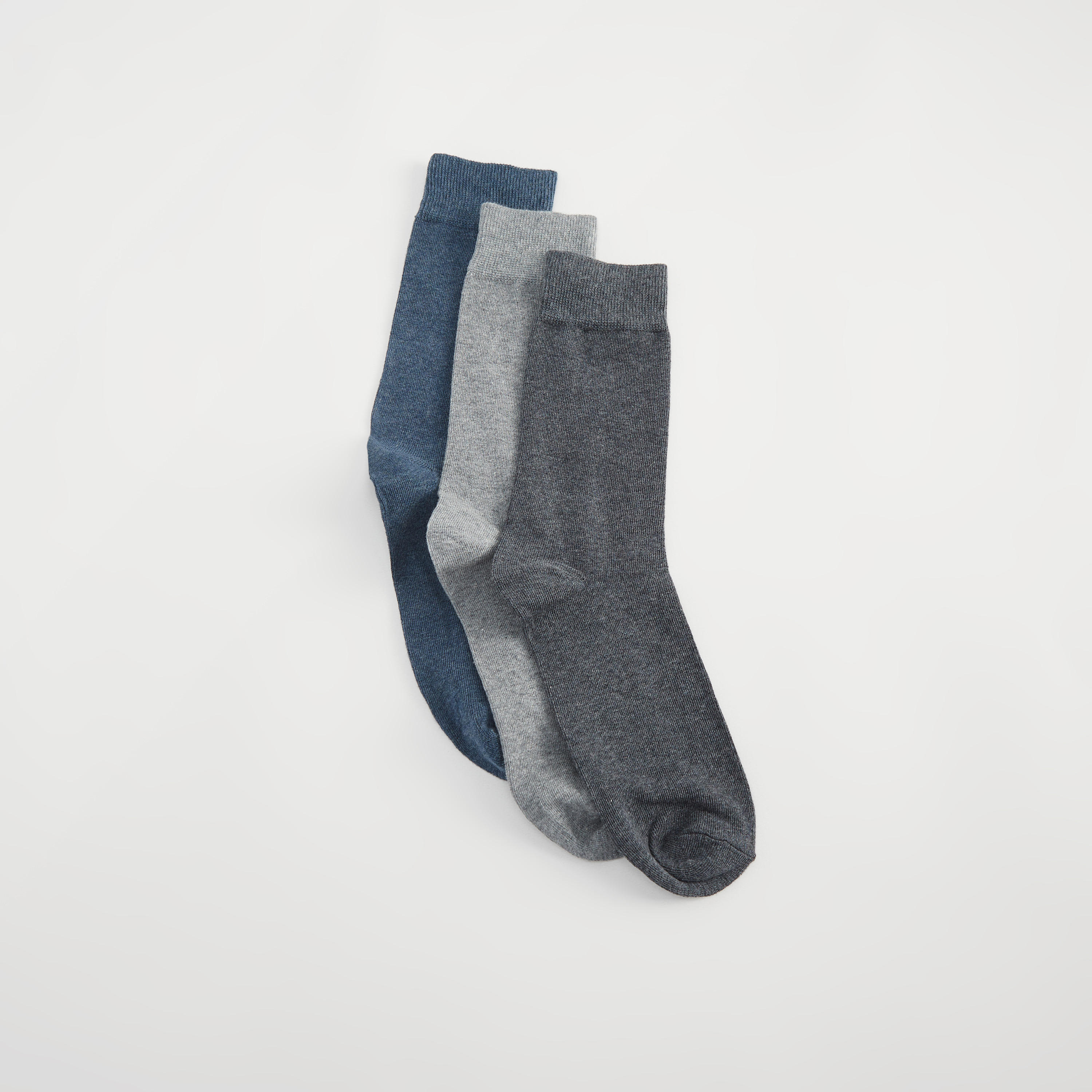 جوارب سادة بطول ربلة الساق - طقم من 3 أزواج-men-socks-image-2