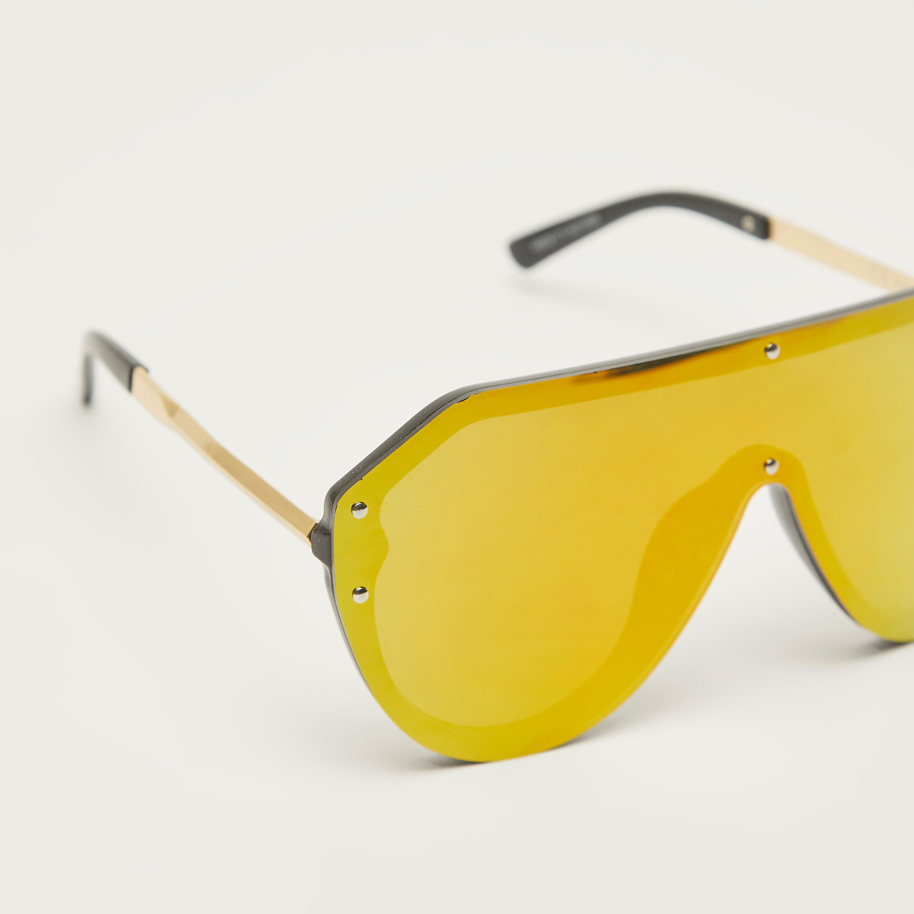Tinted Lens Shield Sunglasses with Nose Pads-men-sunglasses-image-2