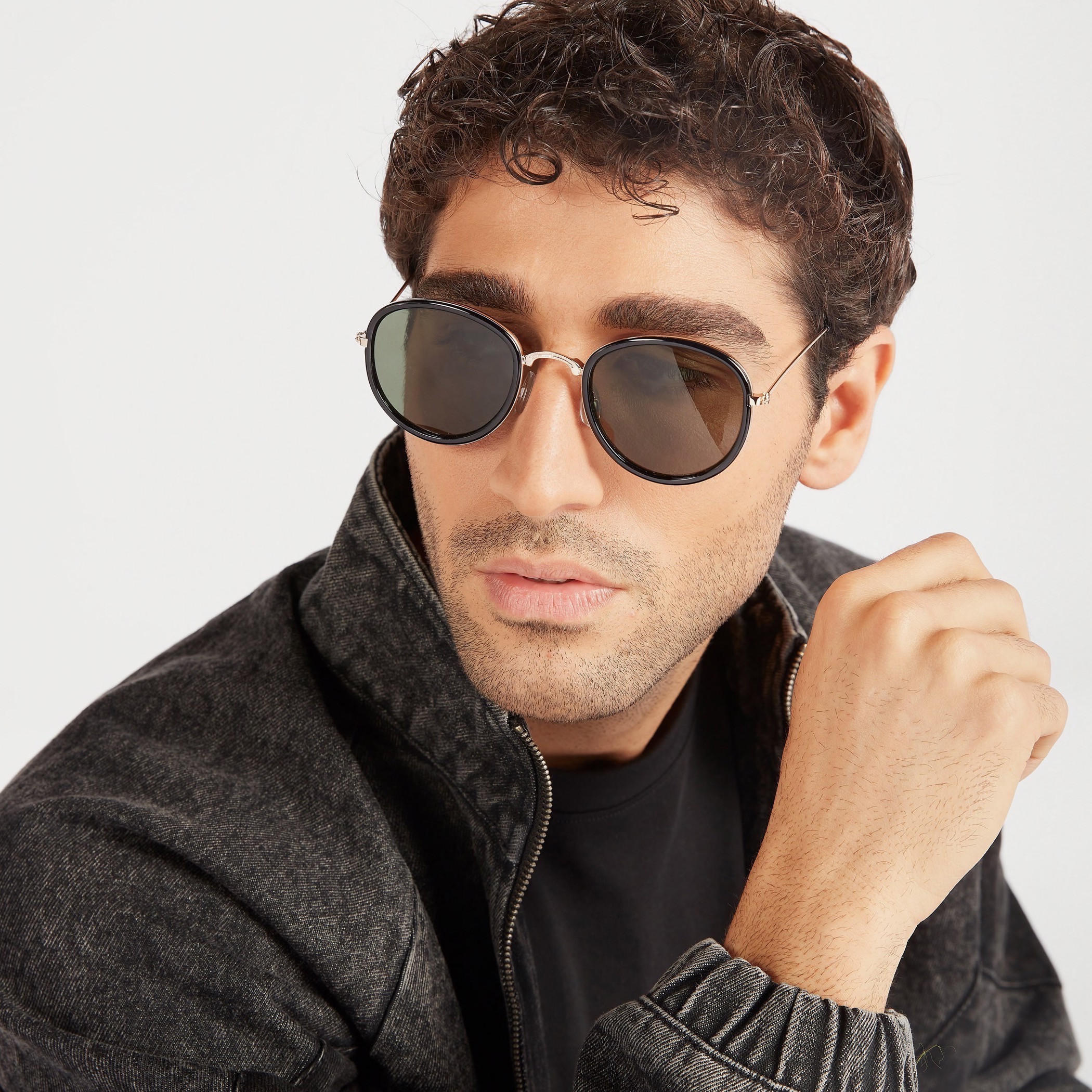 نظارة شمسية ملونة بإطار كامل ووسادات أنف-men-sunglasses-image-2