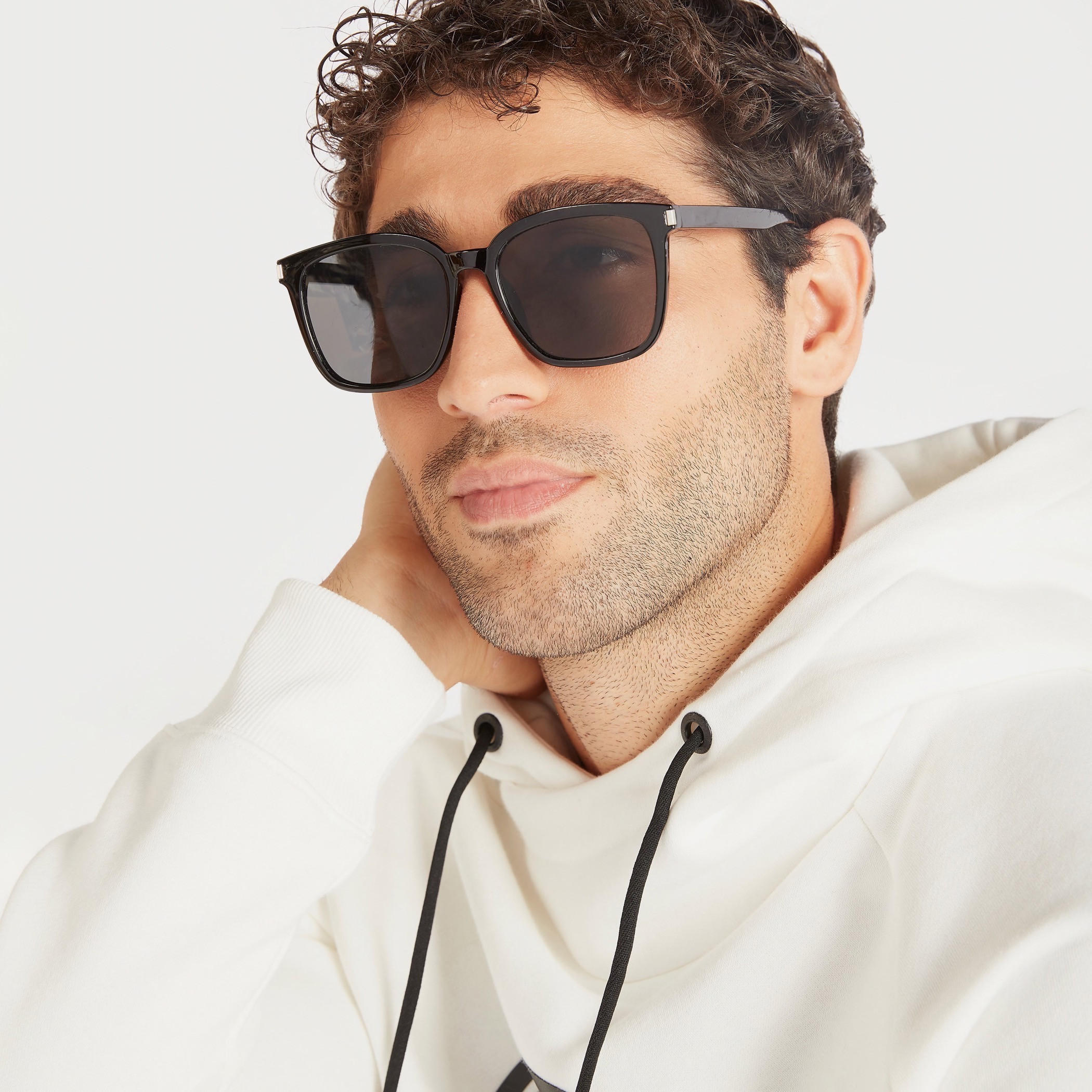 نظارة شمسية بإطار مستطيل ووسادات أنف-men-sunglasses-image-4