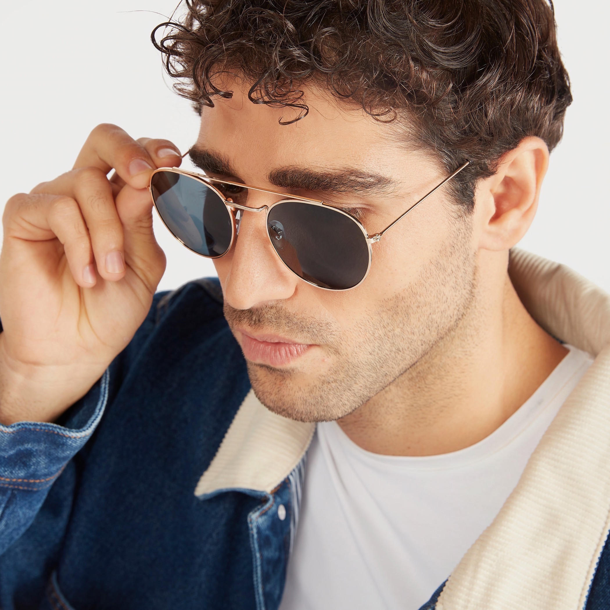 نظارة شمسية ملونة بإطار كامل ووسادات أنف-men-sunglasses-image-2